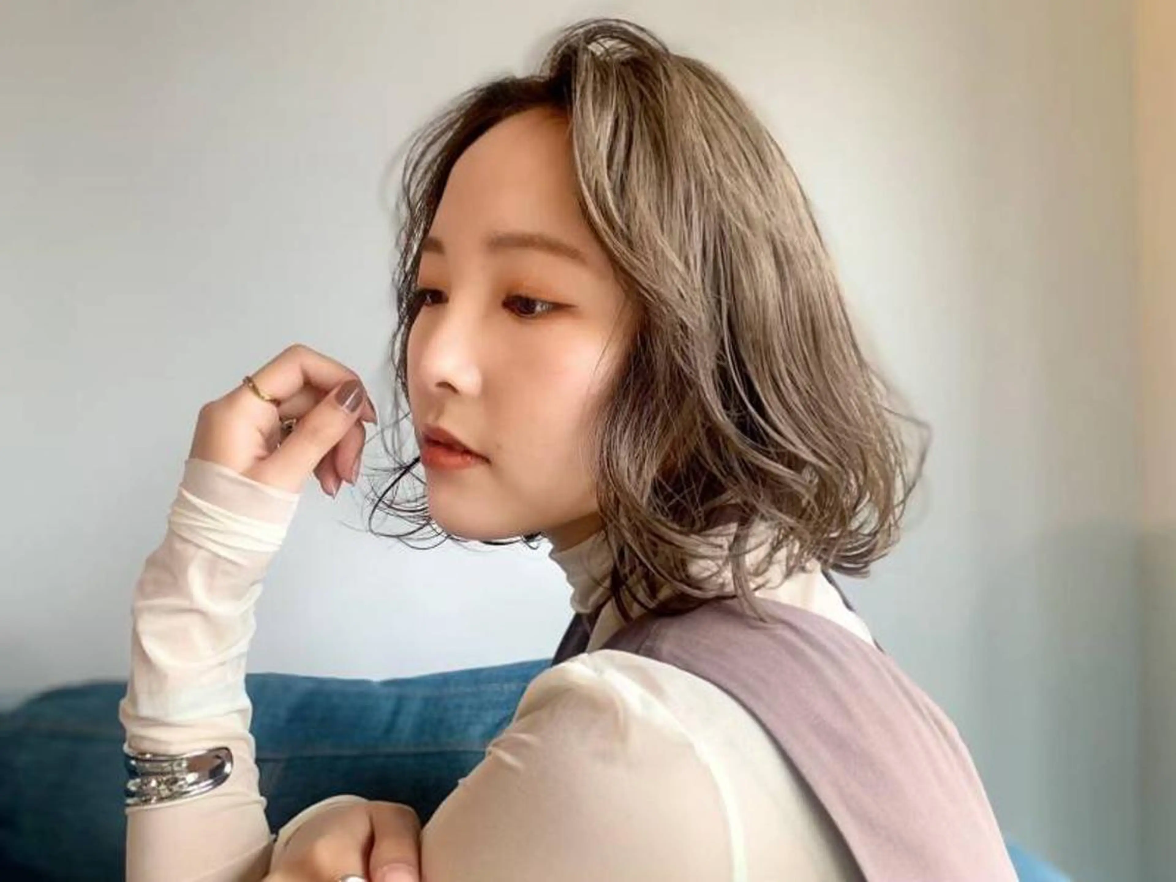 セミロング カラー ヘアアレンジ セミロングパーマ アクアカラー ダブルカラー グラデーションカラー ハイライトカラー ☀️Luana☀️ 公式/大通のヘアスタイル