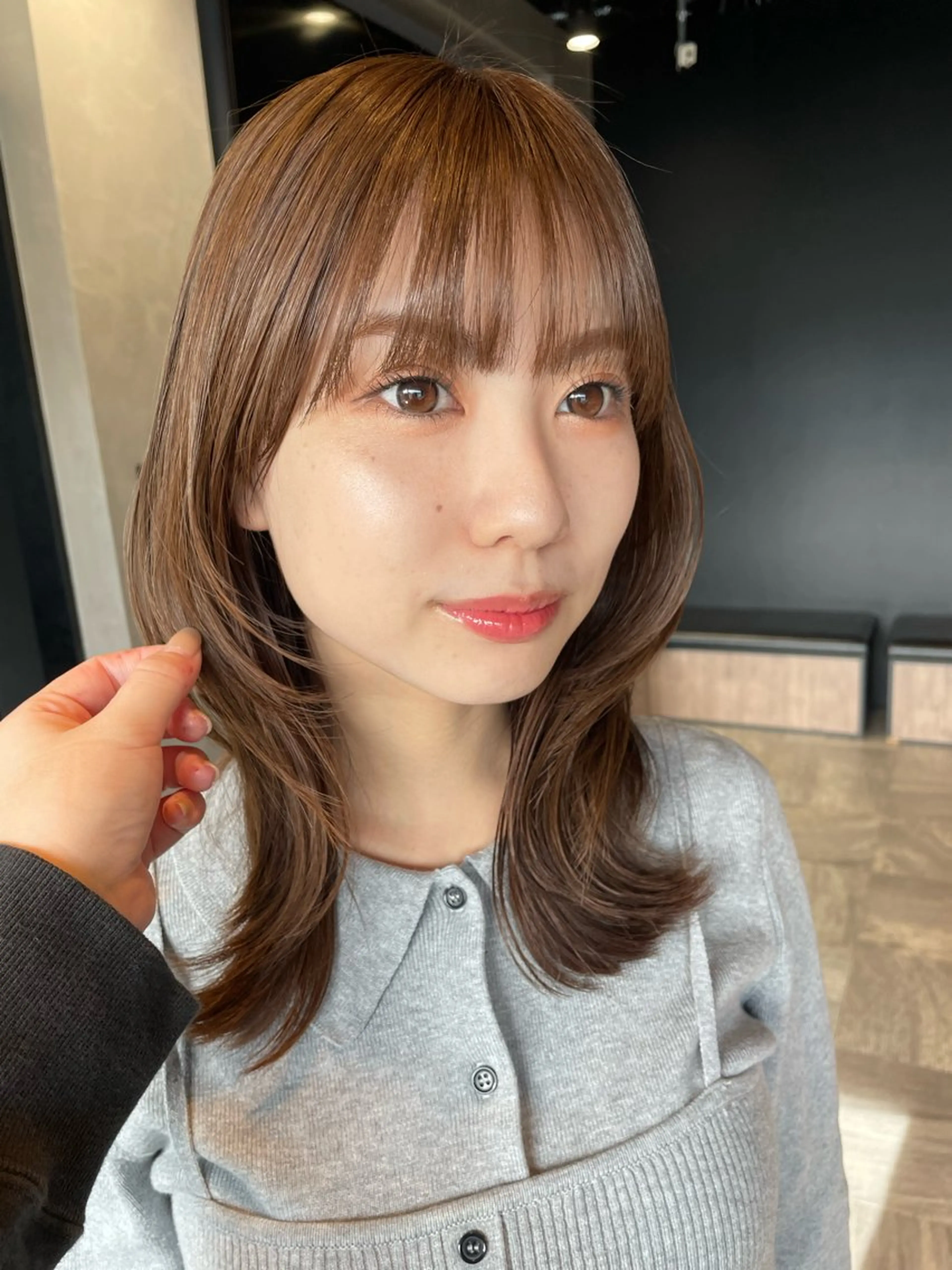 ロング カラー パーマ カット ヘアカラー 縮毛矯正 トリートメント ヘッドスパ ヘアセット 髪質改善/縮毛矯正/ 透明感🩵NANAのヘアスタイル