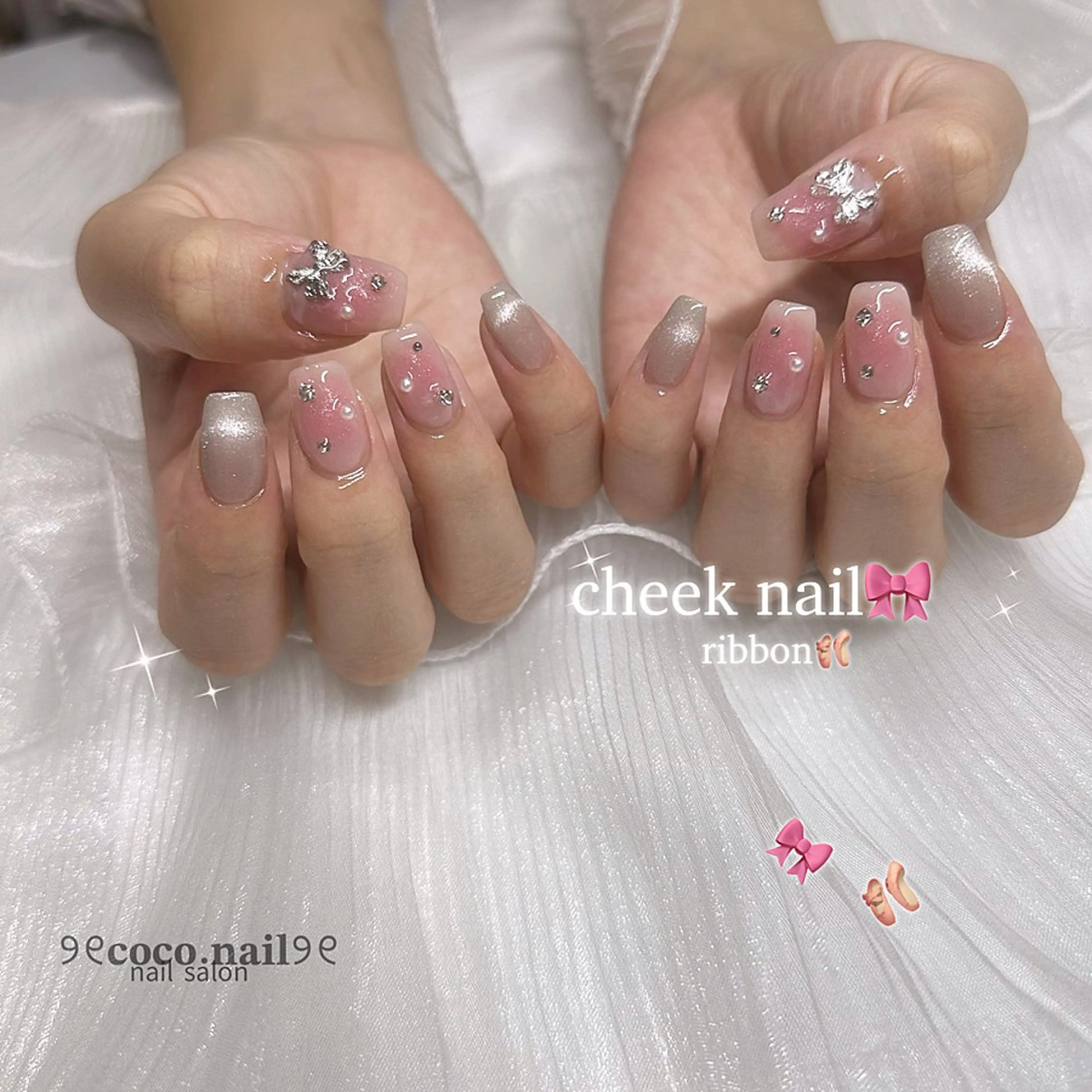 ネイル ハンドネイル フットネイル lili.nail y2k/長さ出しのネイルデザイン