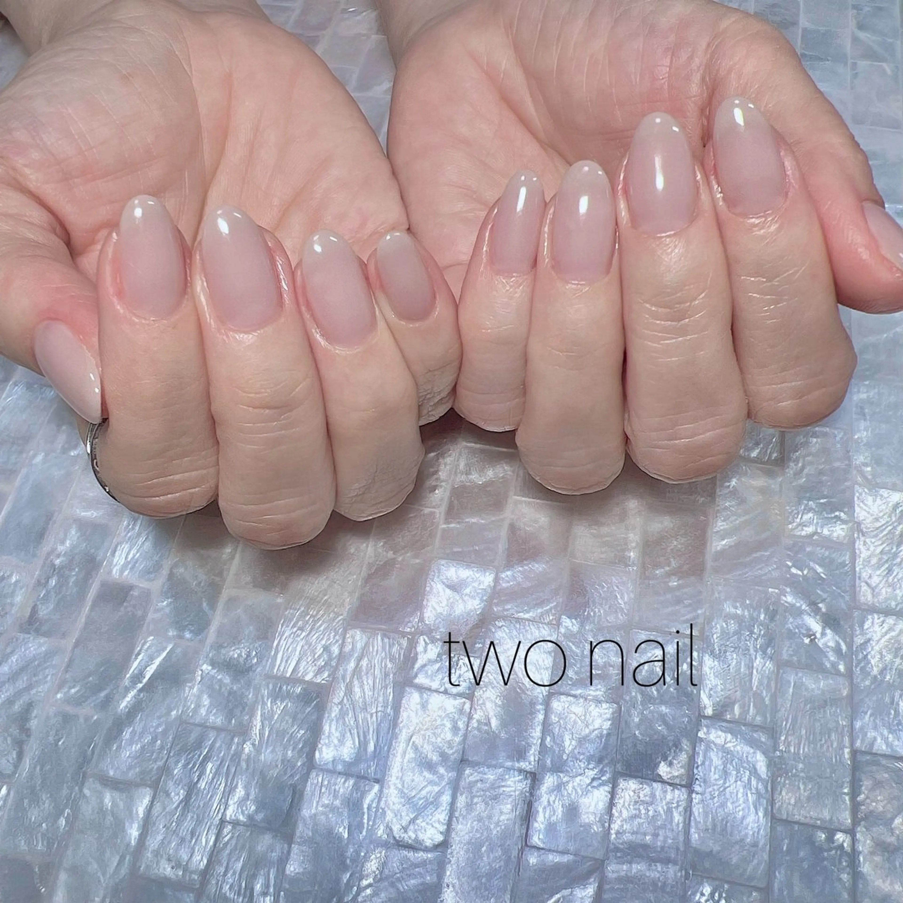 ネイル ネイルチップ ホワイト ハンドネイル two nailのネイルデザイン