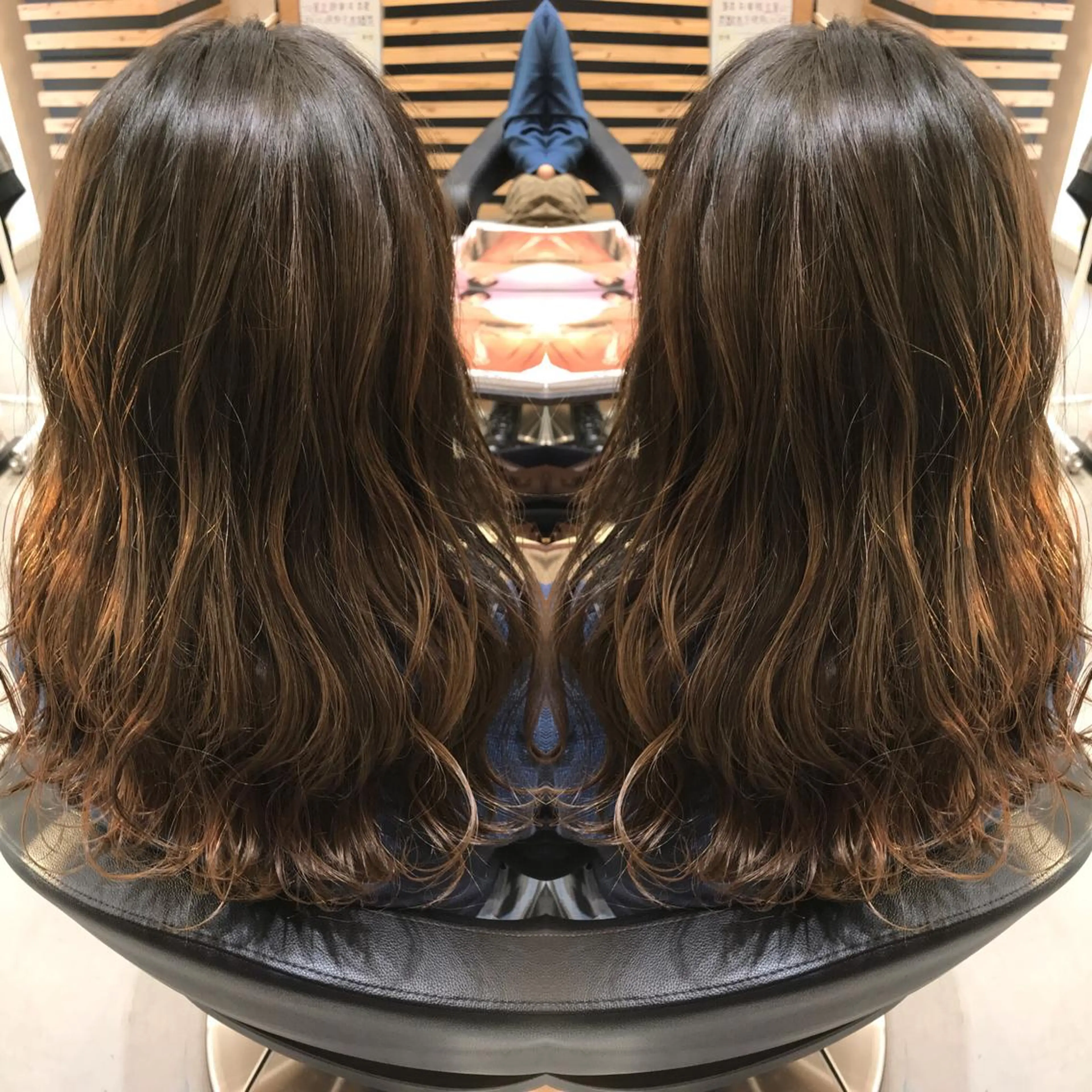 セミロング カラー ブリーチ グラデーションカラー ヘアカラー 大久保 隆蔵のヘアスタイル