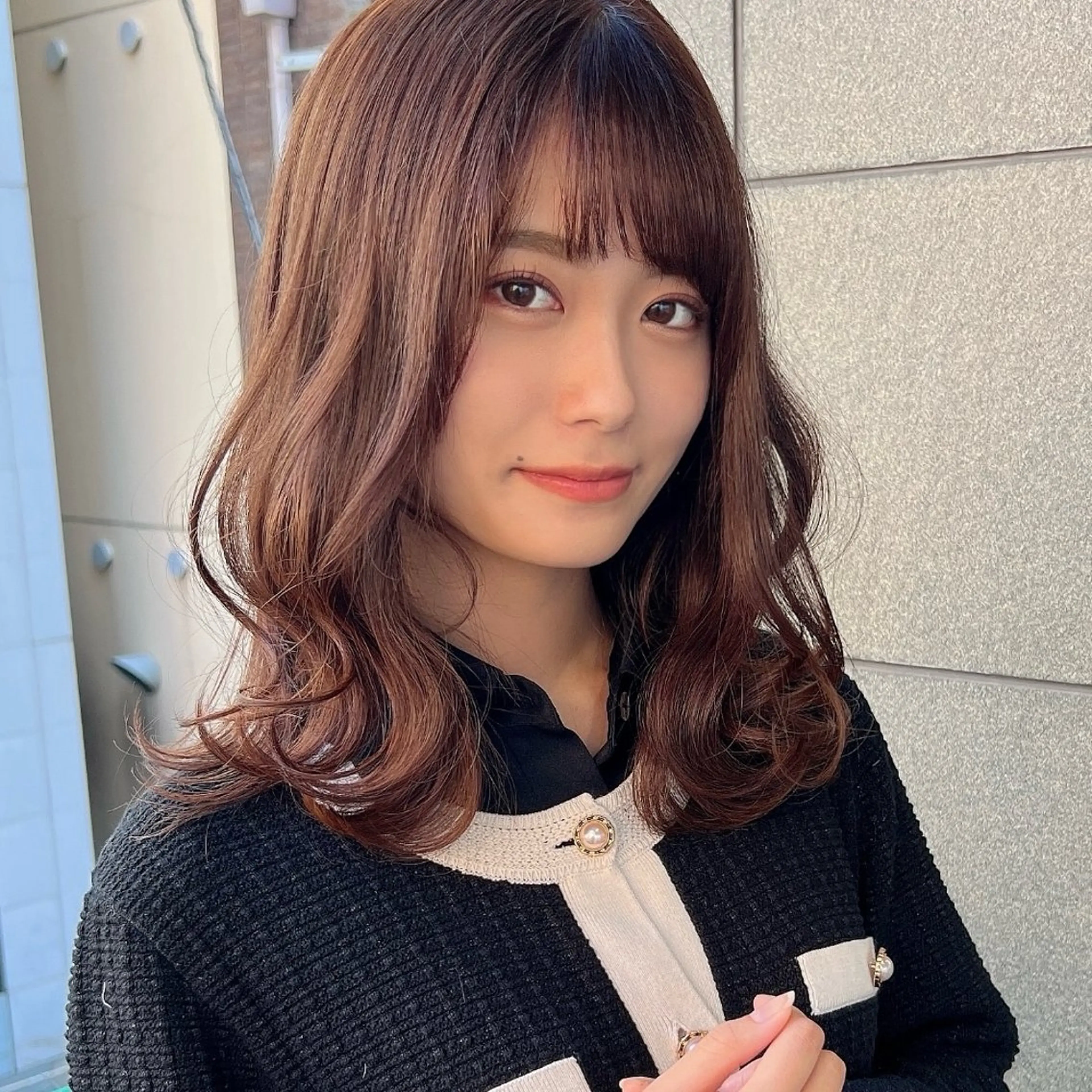 セミロング 福岡人気No1🎀 コテ巻き風パーマ専門のヘアスタイル