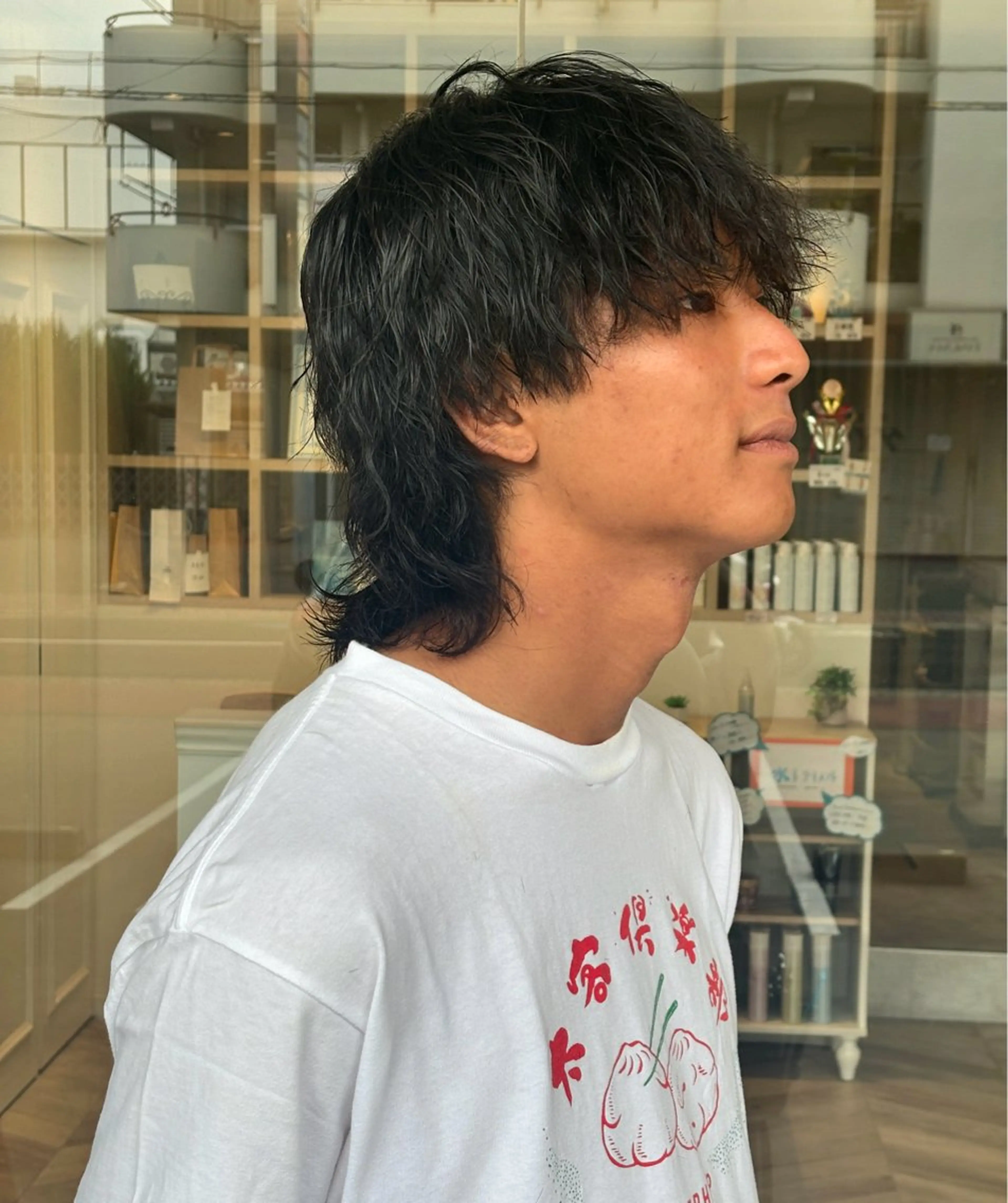 セミロング パーマ メンズ ブリーチなしwカラー メンズパーマ新居見のヘアスタイル