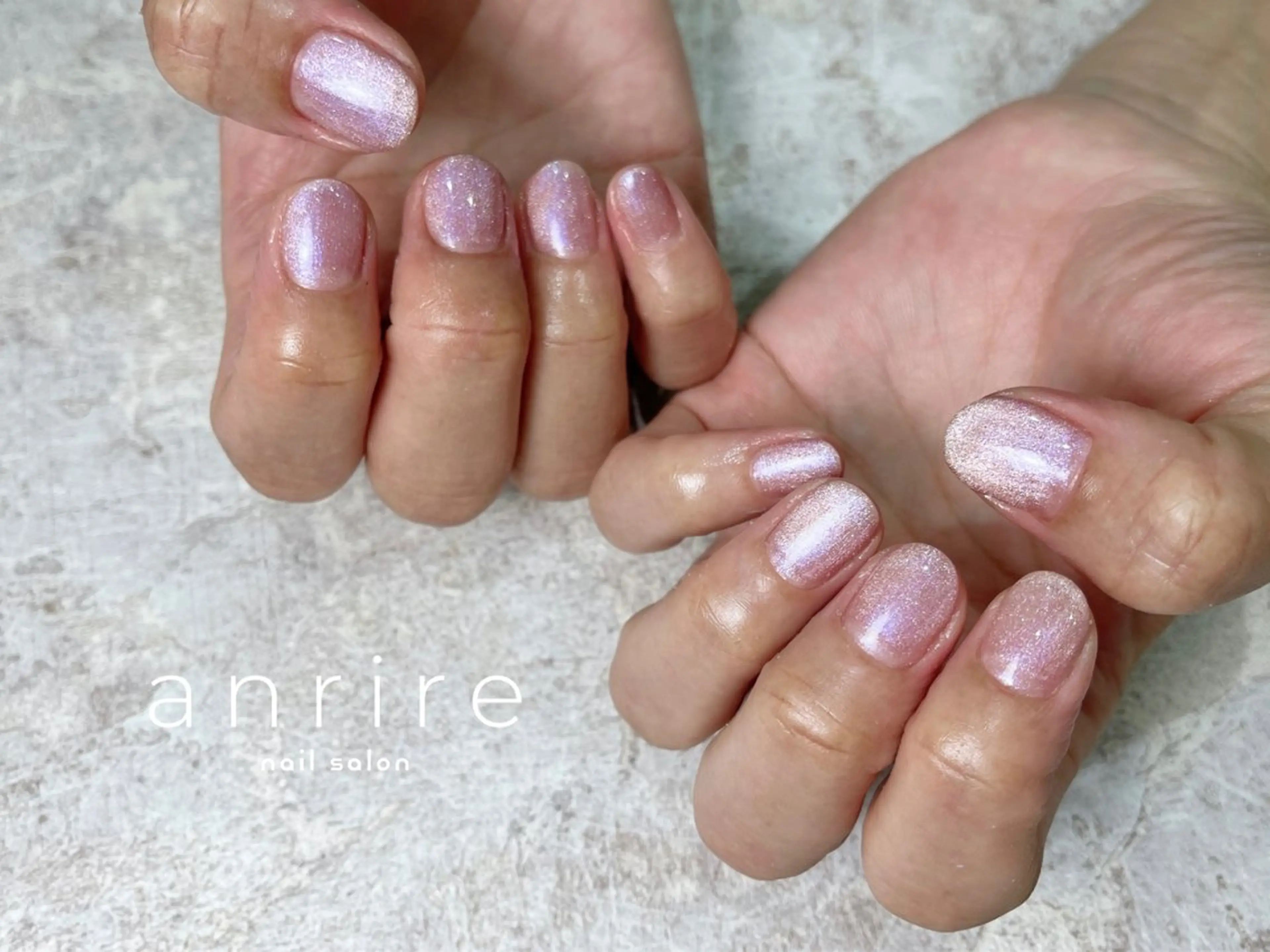 ネイル ジェルネイル マグネットネイル ワンカラーネイル パラジェル ピンク ハンドネイル nailsalon anrireのネイルデザイン