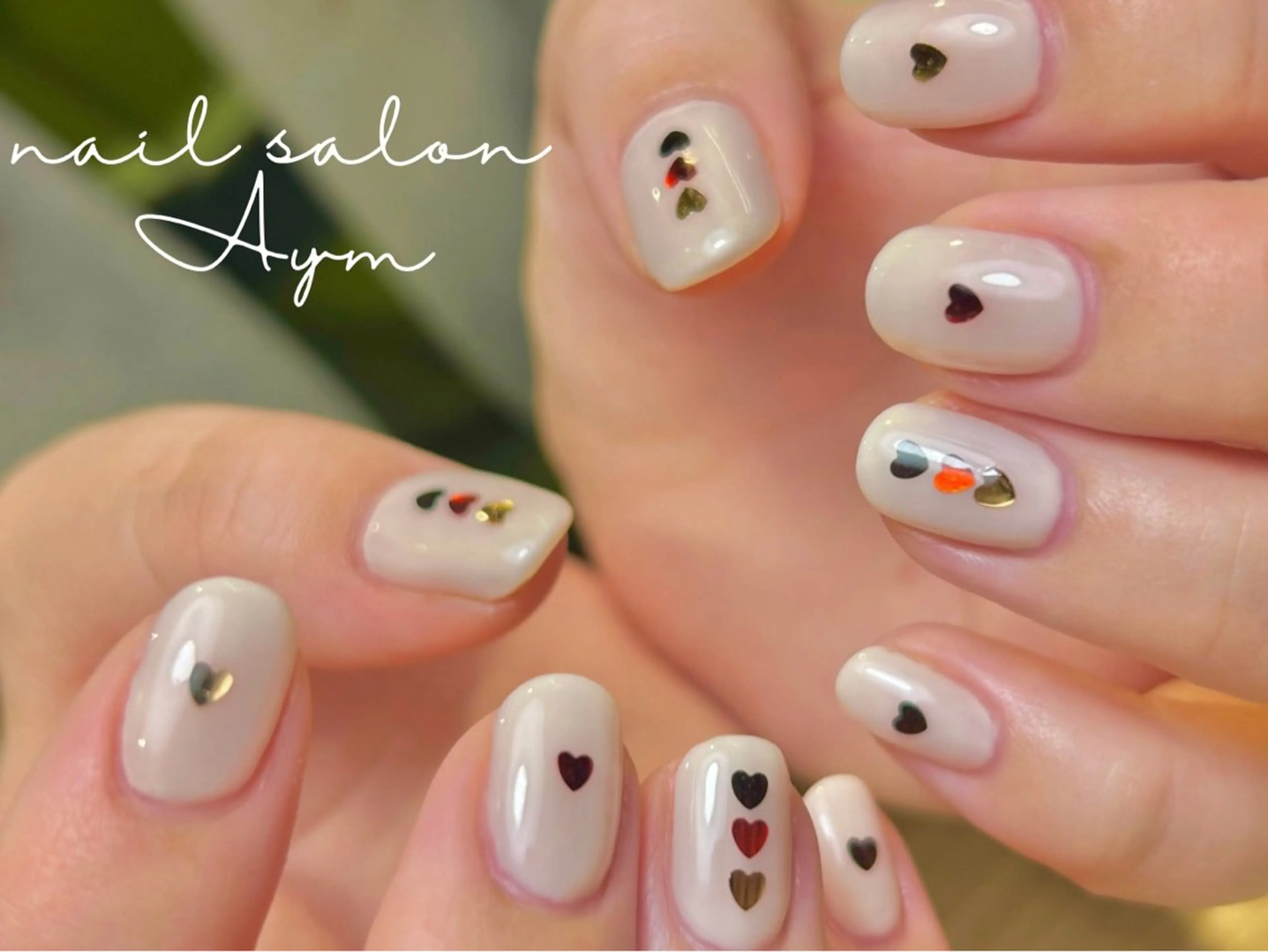 ネイル ハート バレンタイン nail salon Aymのネイルデザイン