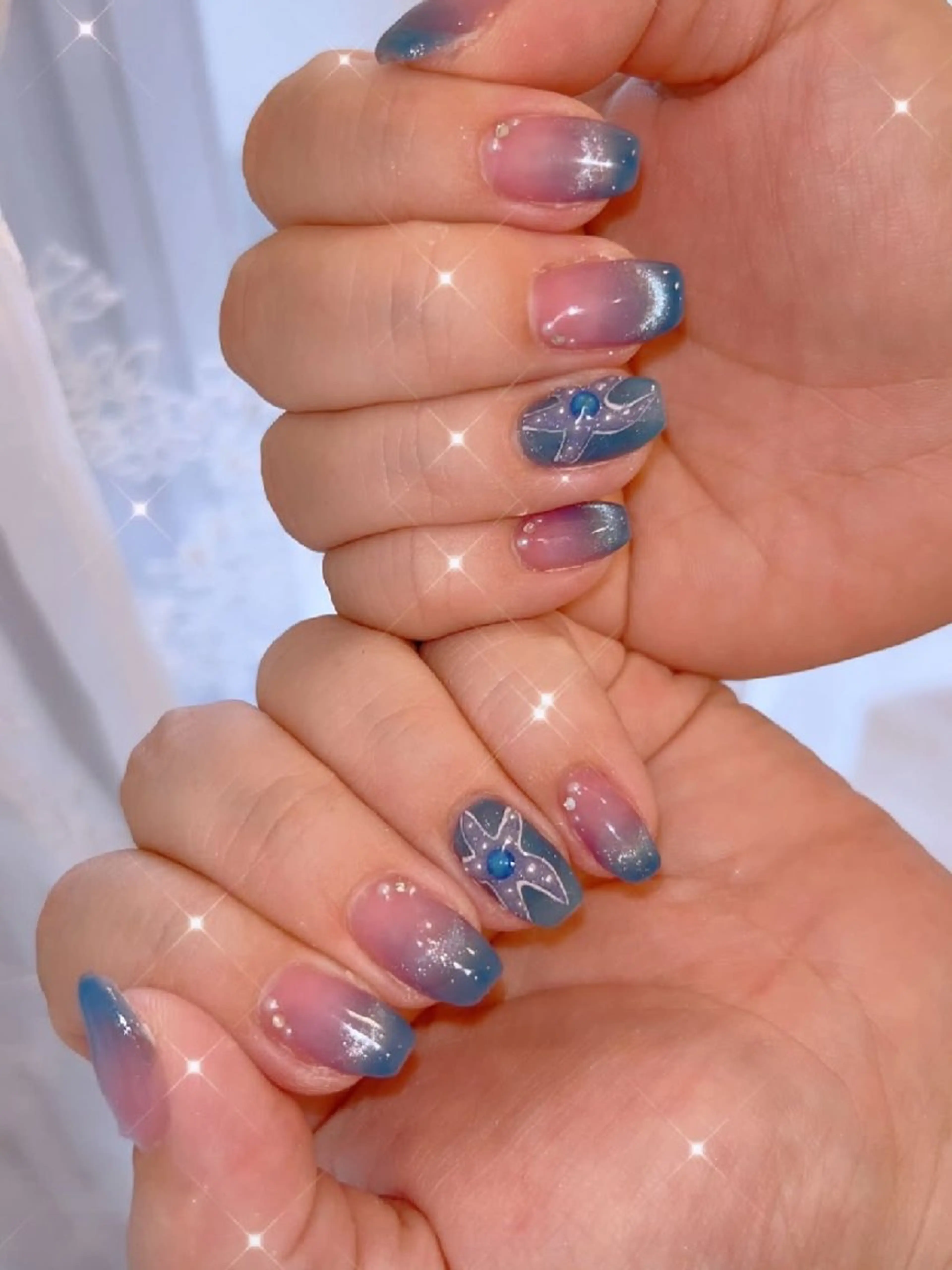 ネイル 長さ出し ジェルネイル 韓国ネイル マグネットネイル ニュアンスネイル ハンドネイル I LOVE ME NAIL.｡.:*♡のネイルデザイン