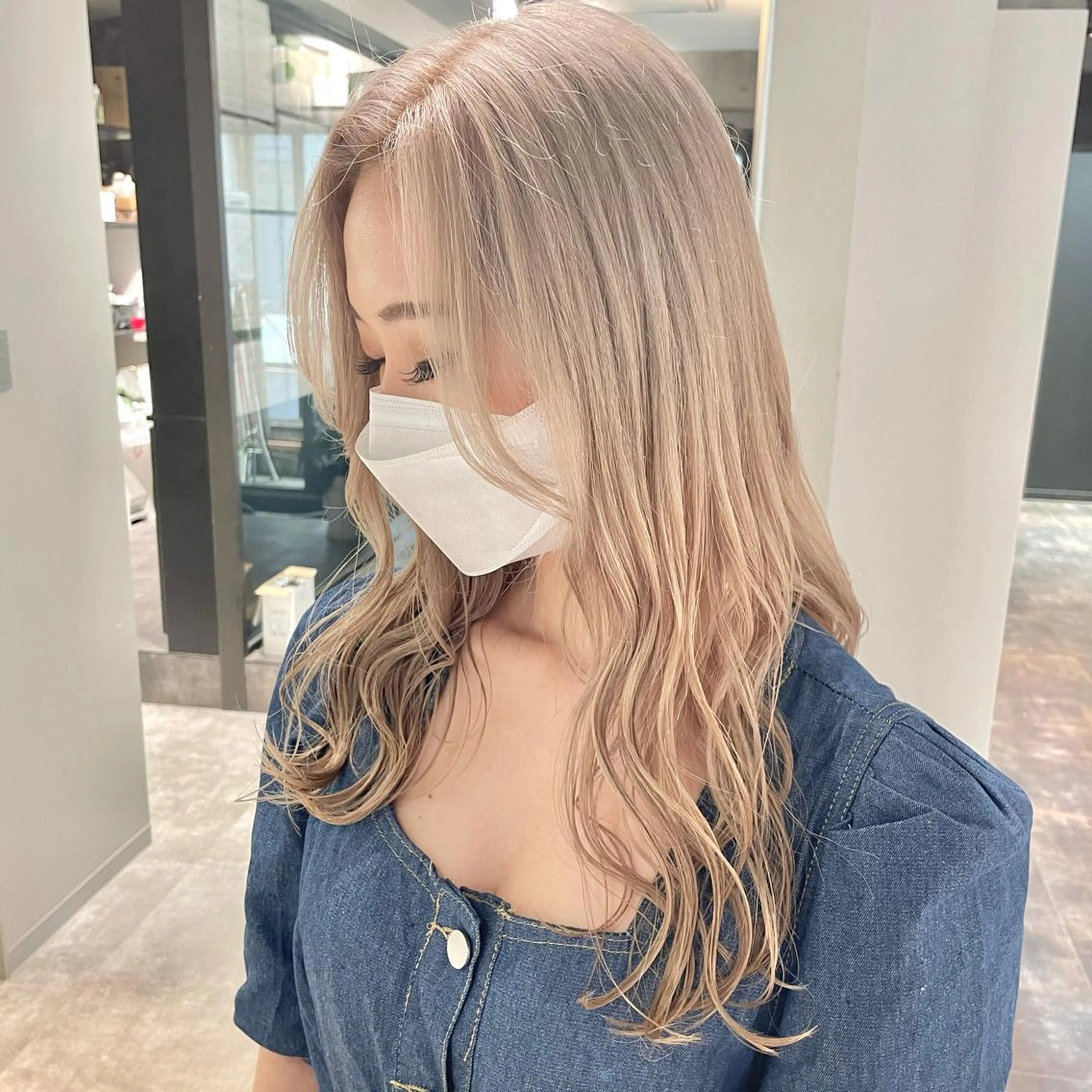 ロング カラー ハイトーンカラー ヘアカラー トリートメント ✨MiL✨ ✨心斎橋✨のヘアスタイル