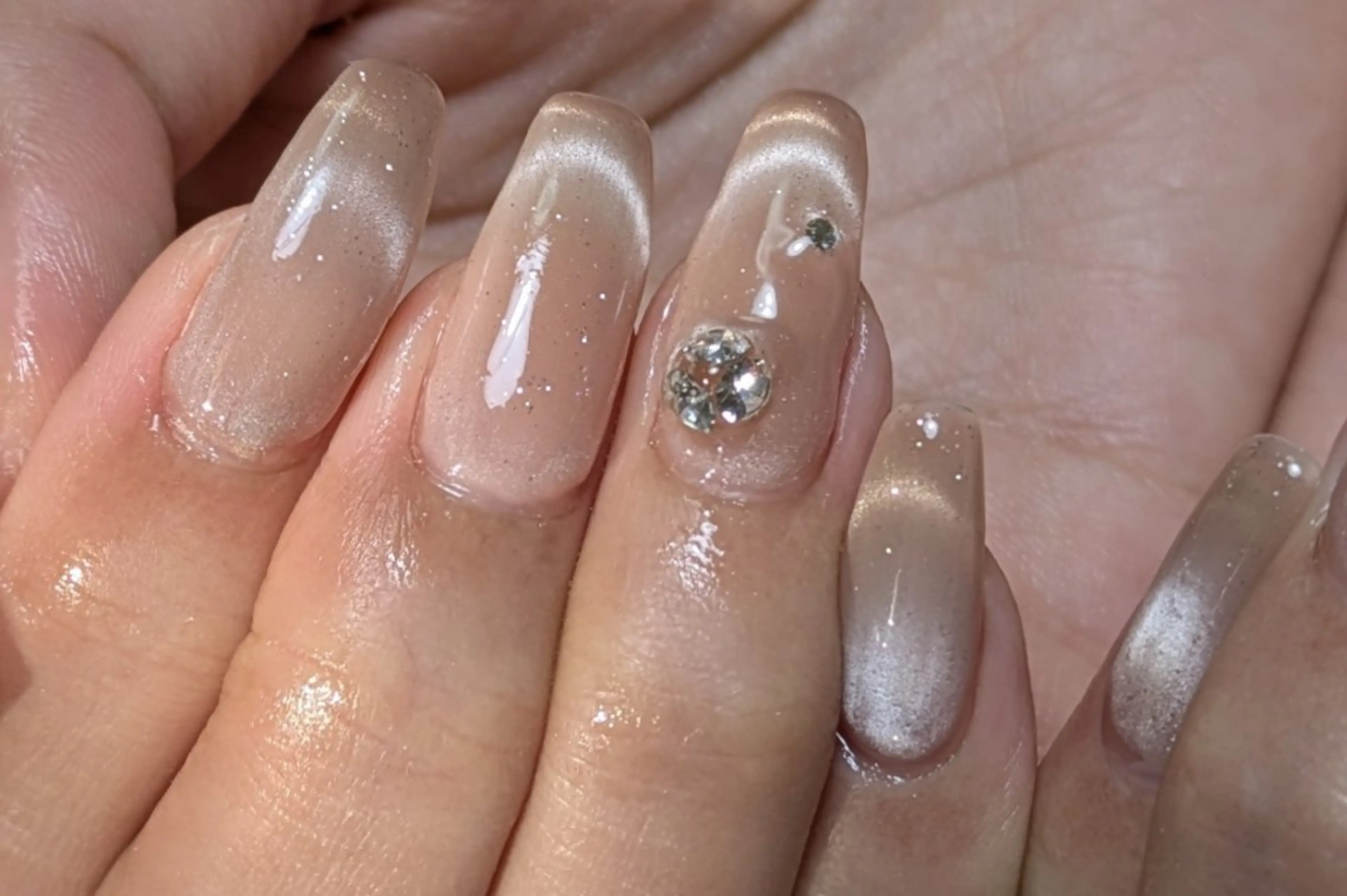 ネイル フレンチネイル マグネットネイル マグネットフレンチ シンプルネイル ハンドネイル m&pPrivate nailsalonのネイルデザイン