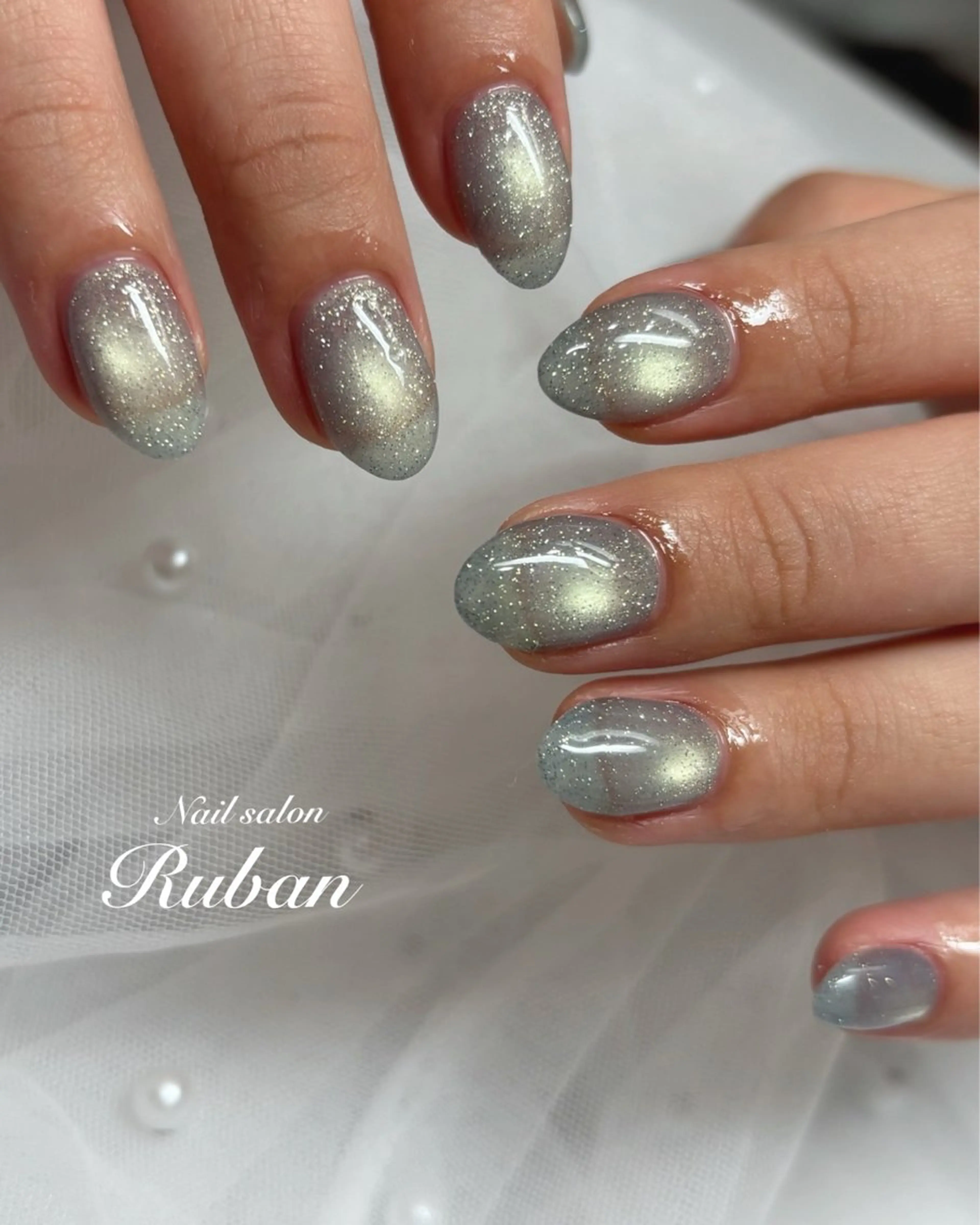 ネイル フラッシュネイル マグネットネイル ワンカラーネイル Nail salon Rubanのネイルデザイン