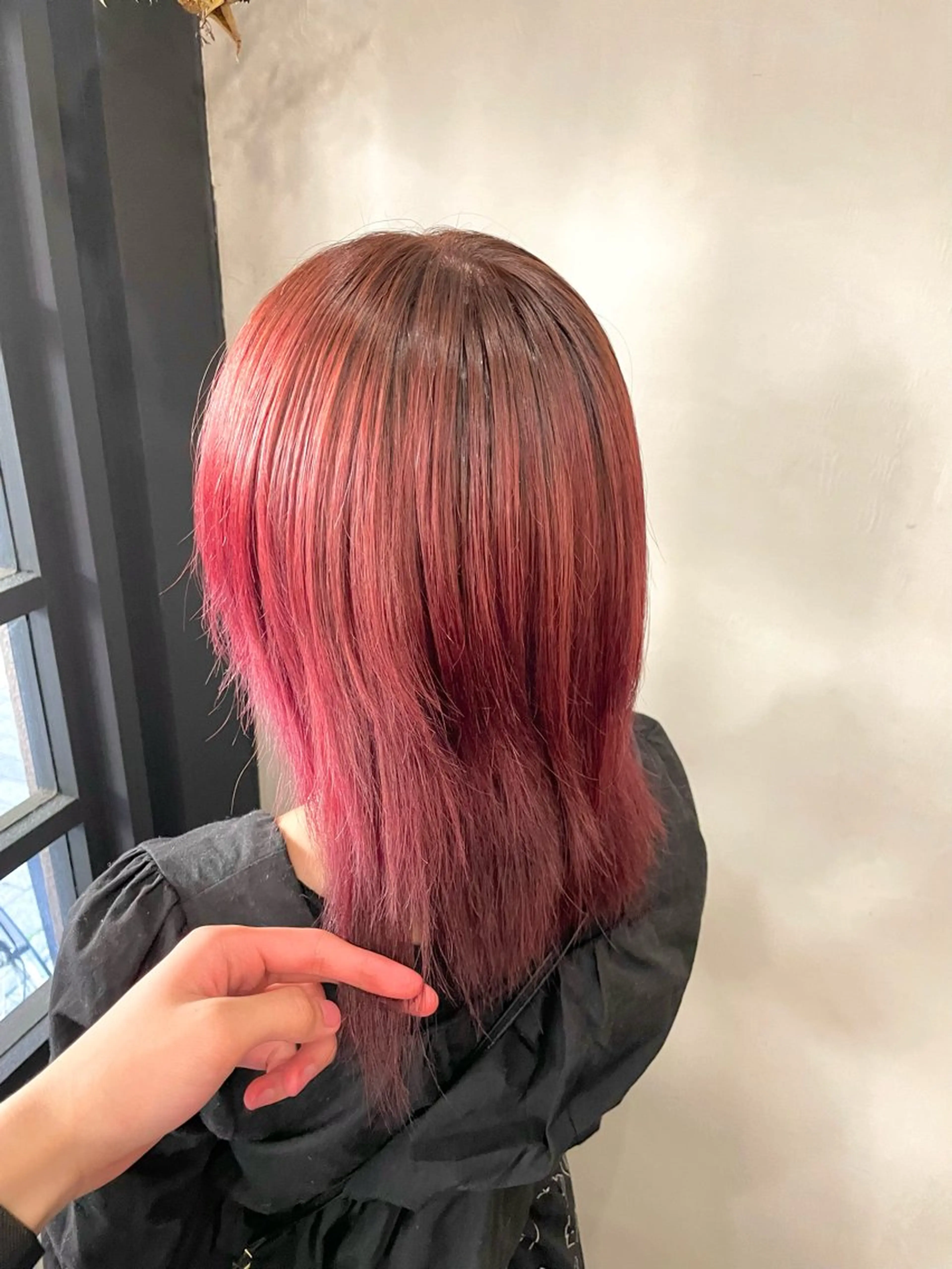 セミロング カラー レッドカラー ✨レディースカット モデル募集✨イブキのヘアスタイル