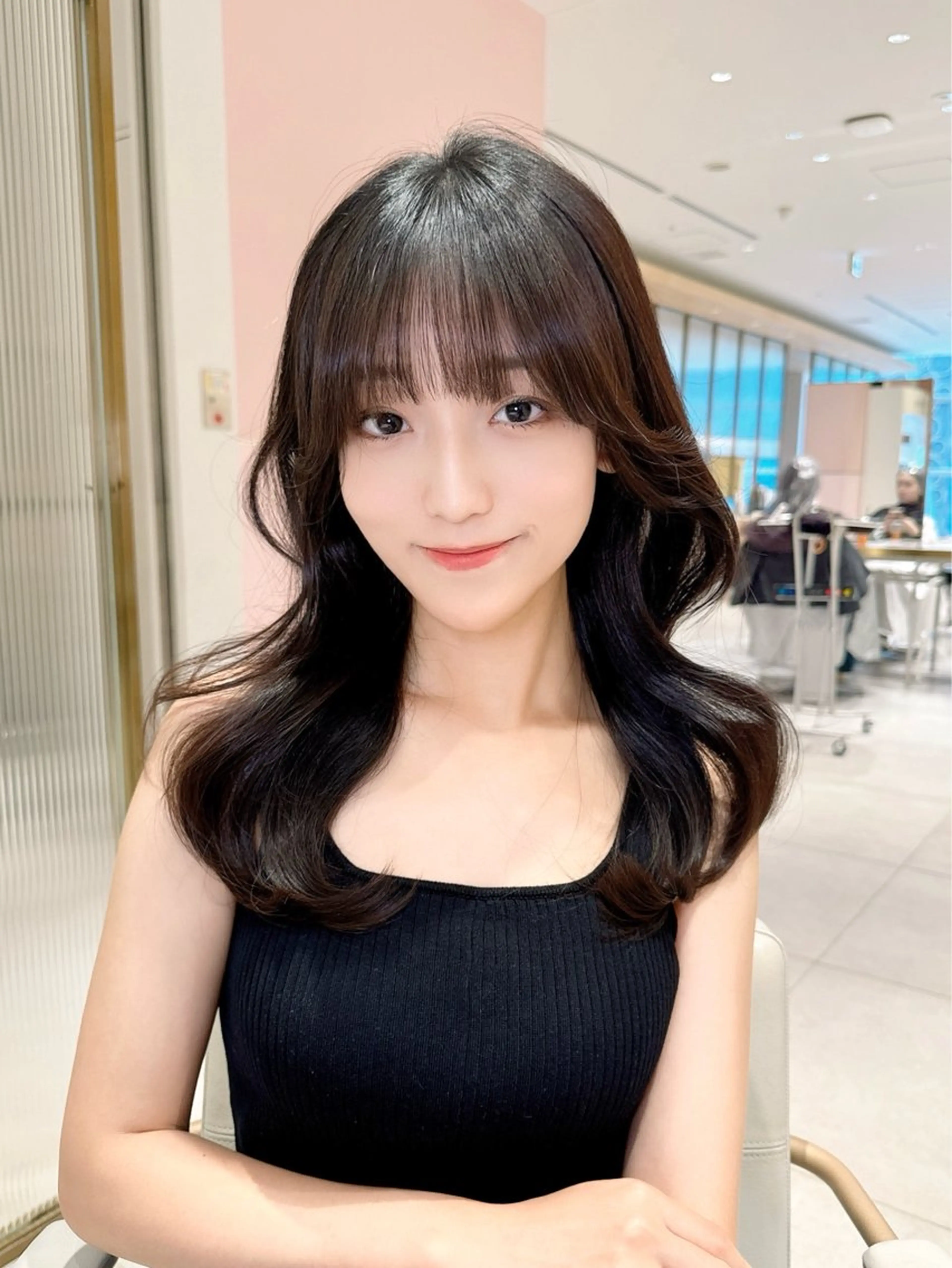 ロング カラー カット ヘアカラー トリートメント ヘッドスパ ヘアセット 韓国ヘア/レイヤー/ 顔まわり/りょーとのヘアスタイル