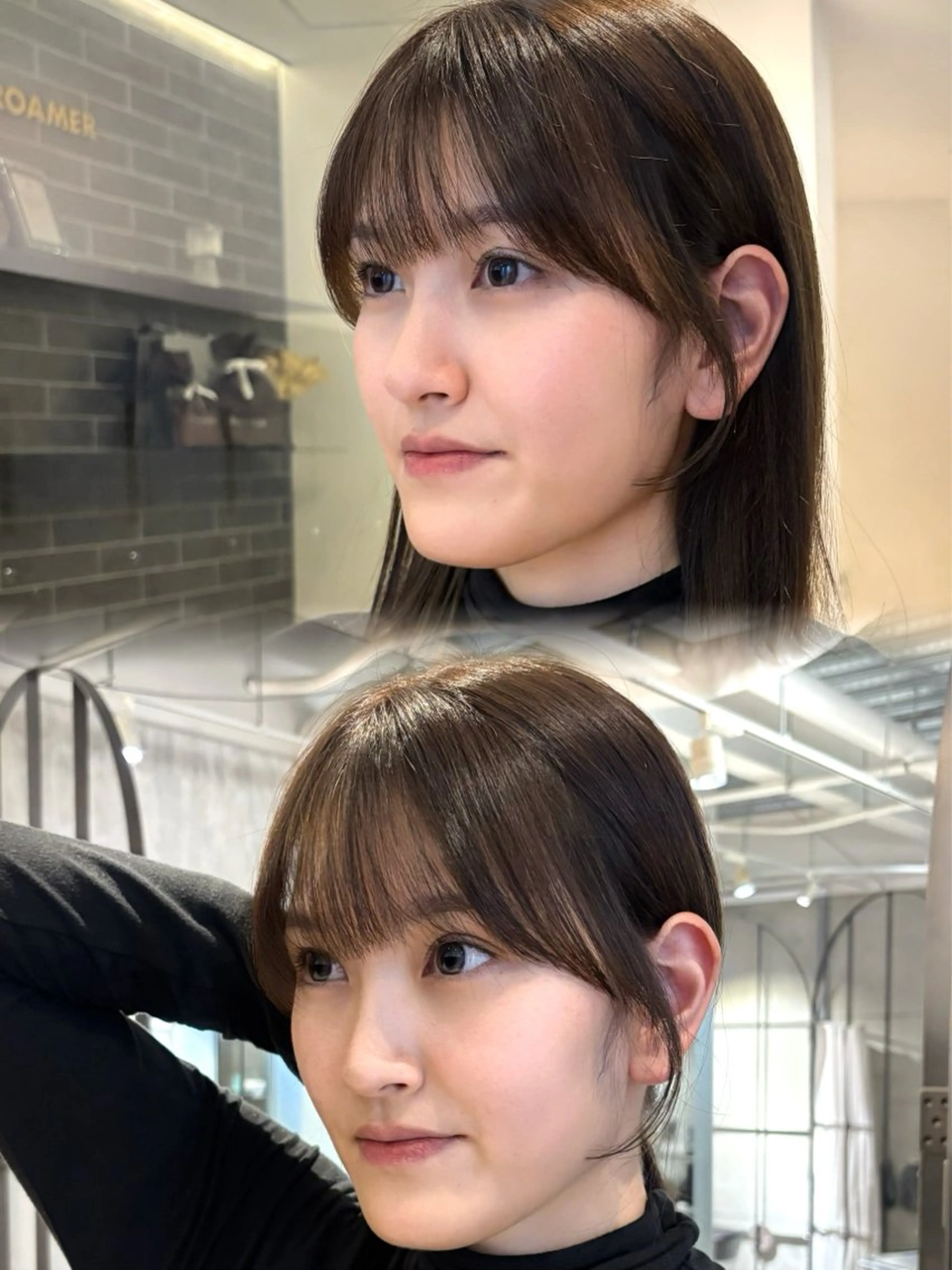 セミロング 顔周りカット カット 西田  美侑 /カットモデルのヘアスタイル