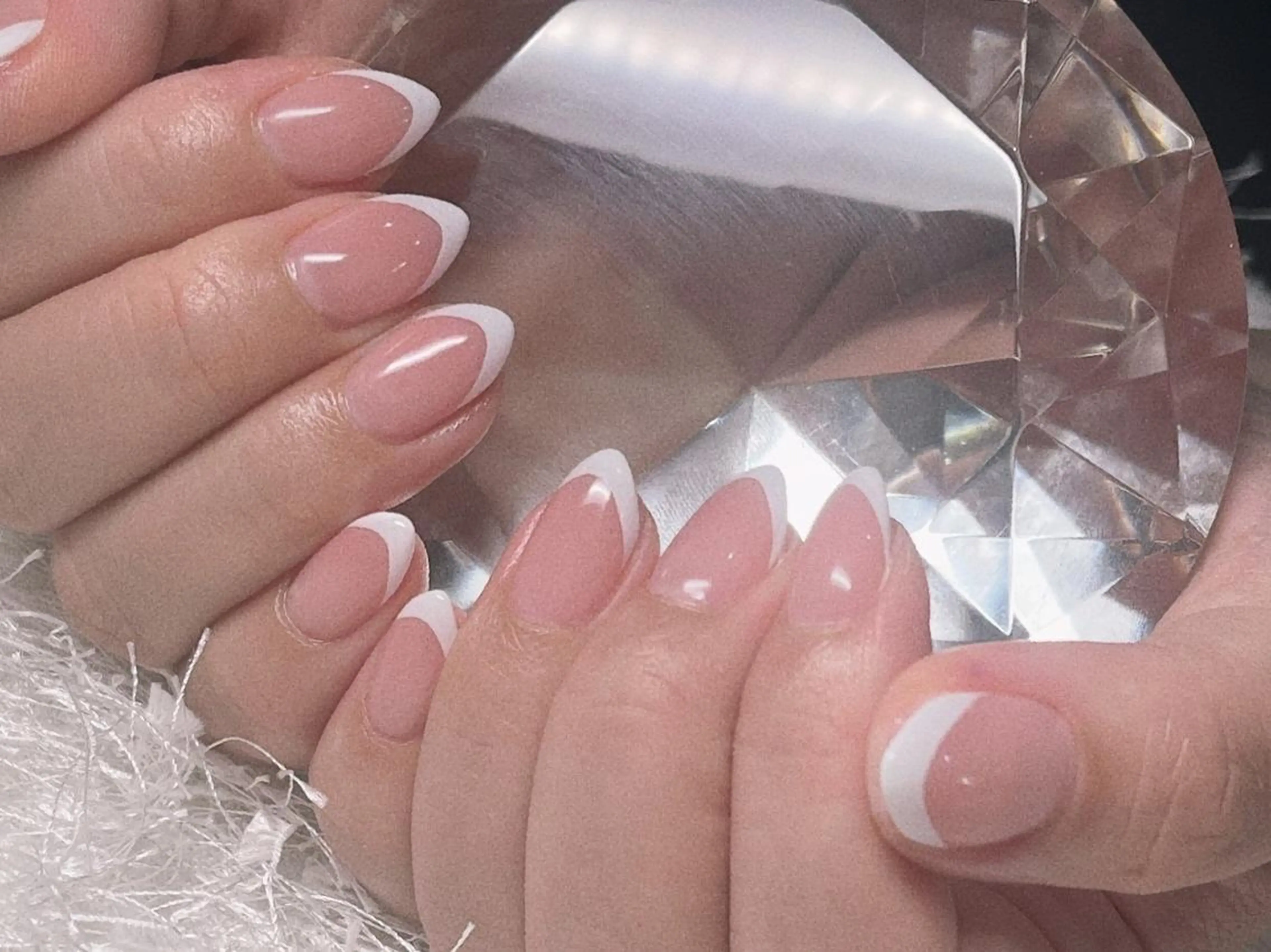 ネイル オーロラネイル 長さ出し フレンチネイル ジェルネイル グラデーション ハンドネイル Nail&eye Belire 新宿のネイルデザイン