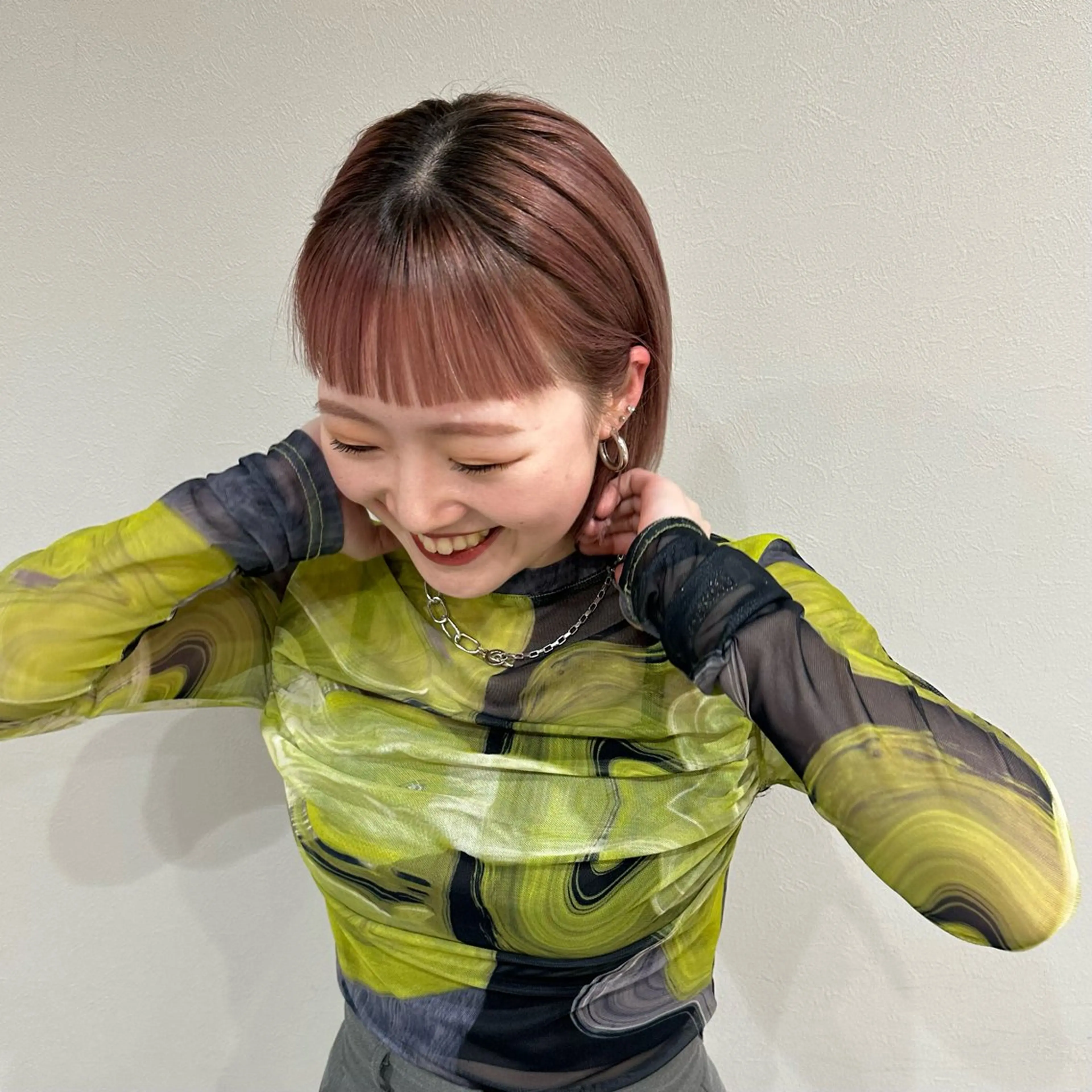 ミディアム カラー カット ヘアカラー トリートメント 江本真由香 透明感/艶カラー🍃のヘアスタイル