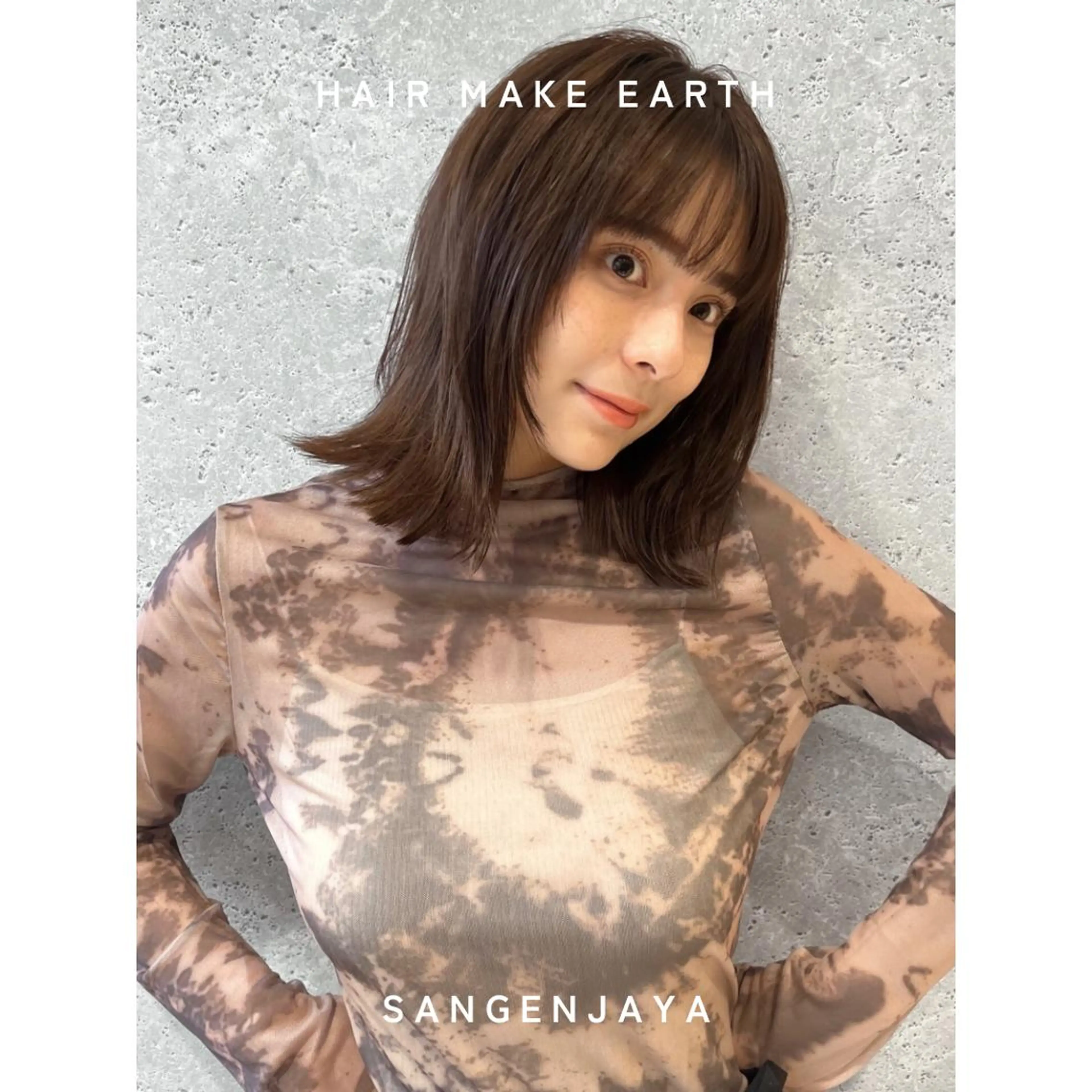 ミディアム ボブレイヤー ボブ くびれヘア レイヤーカット 外ハネヘア hair make earth 🪡のヘアスタイル