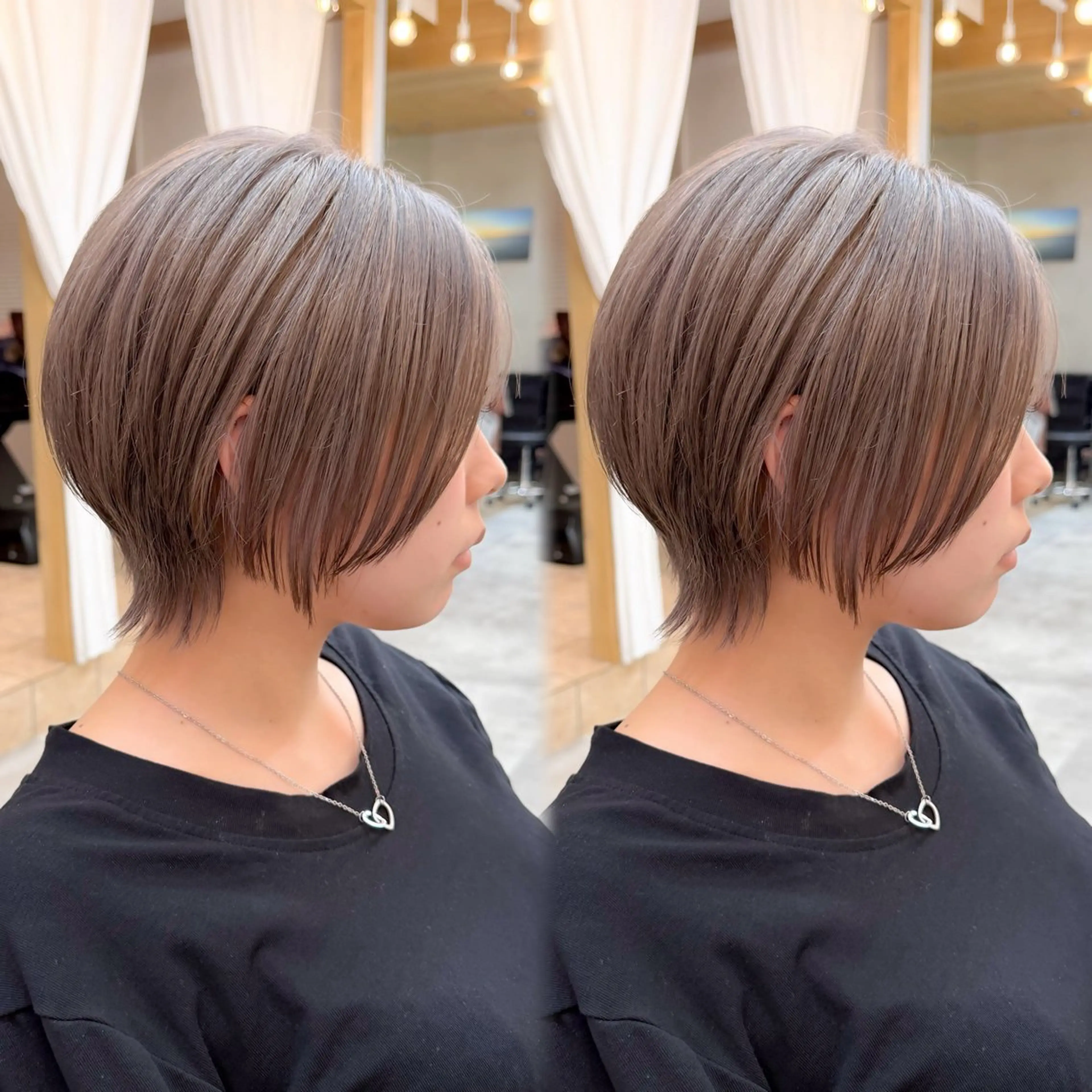 ショート カラー ボブ 髪質改善 レイヤーカット ショートヘア 縮毛矯正 ヘアカラー トリートメント 巻ける縮毛矯正✨ ボブ/ショートともきのヘアスタイル