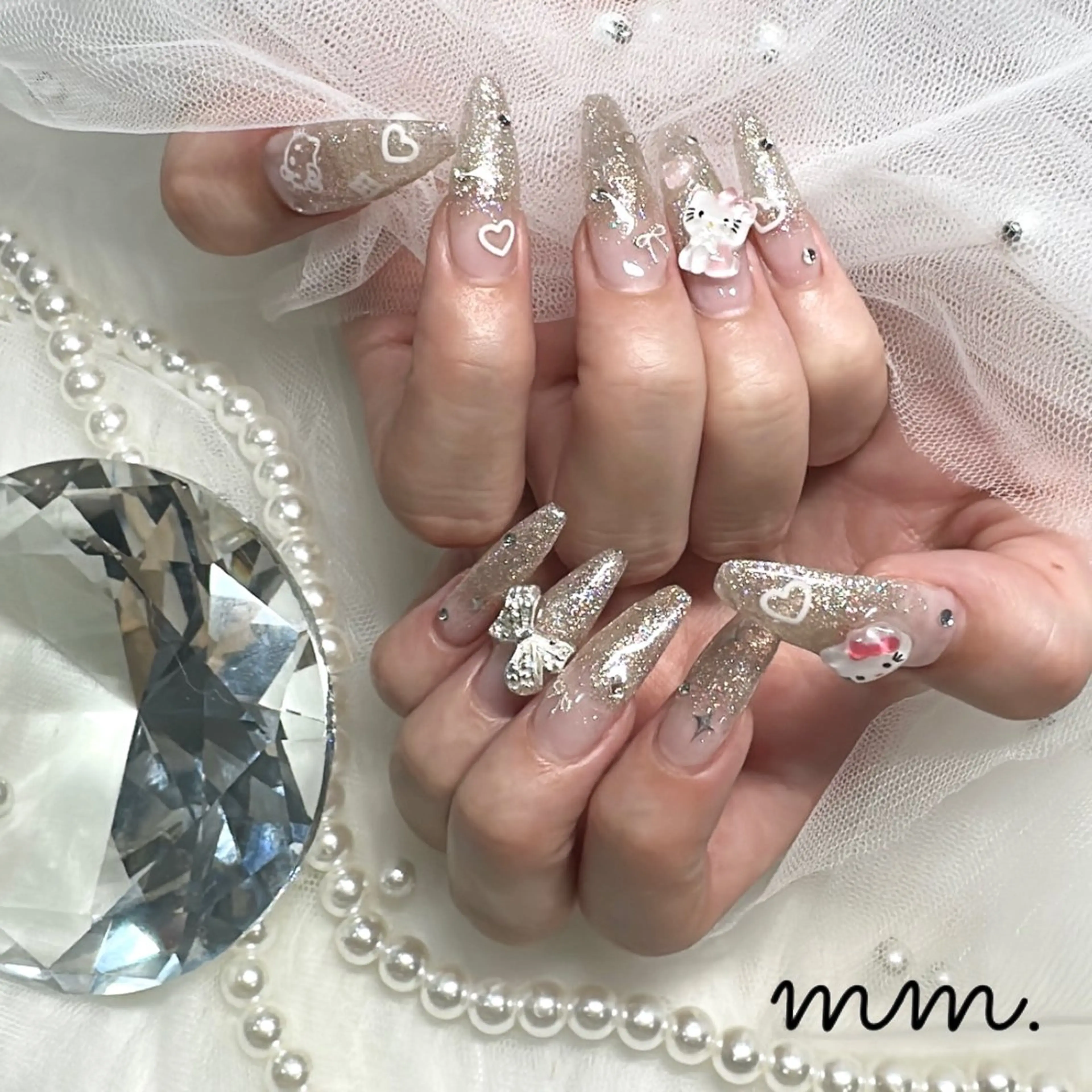 ネイル ハンドネイル 🩷🩵mm.大宮 Riyo🧸🩵🩷のネイルデザイン