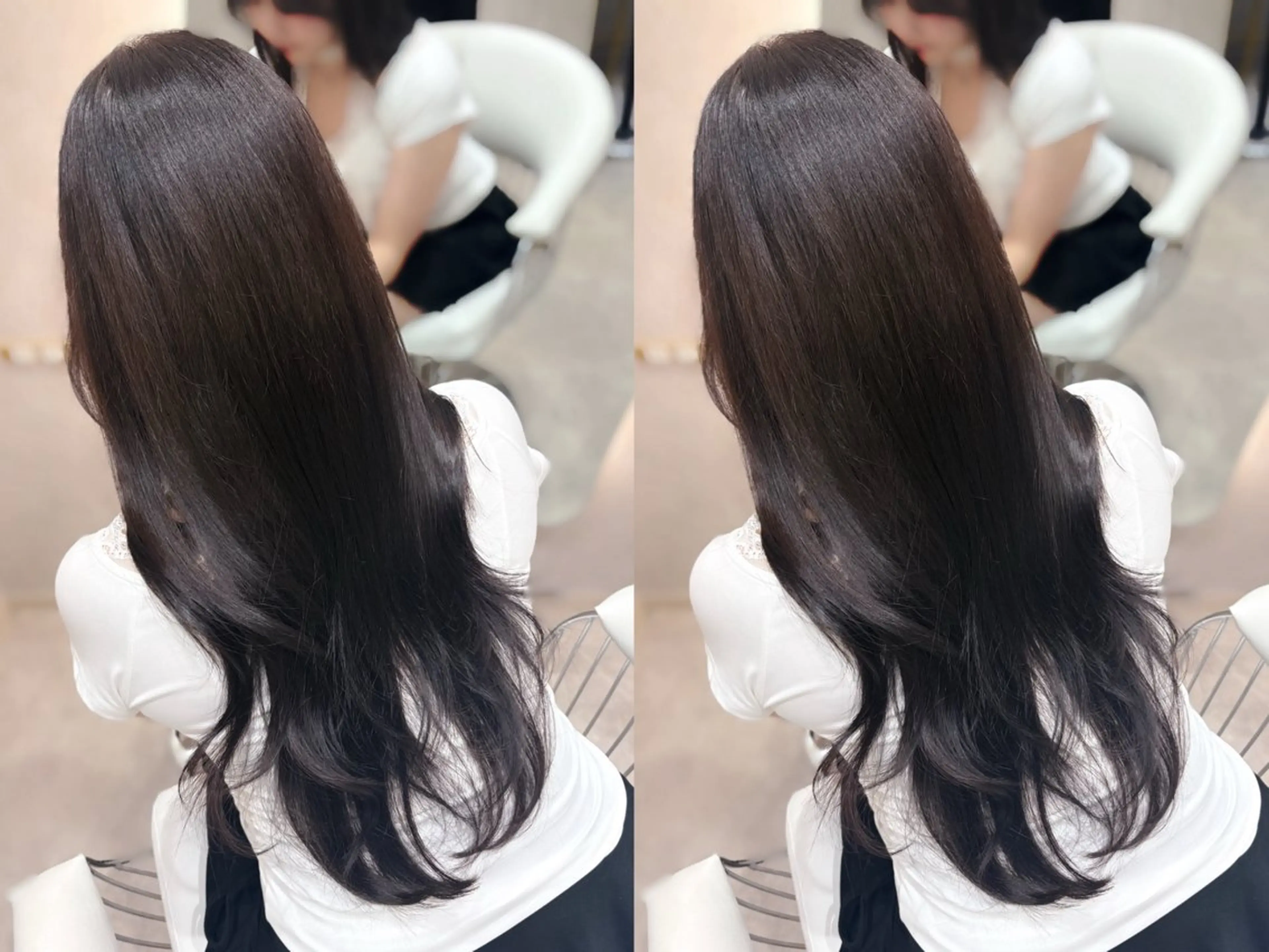 ロング カット ヘアカラー トリートメント 上品♡韓国レイヤー ‎🤍のの‎🤍のヘアスタイル