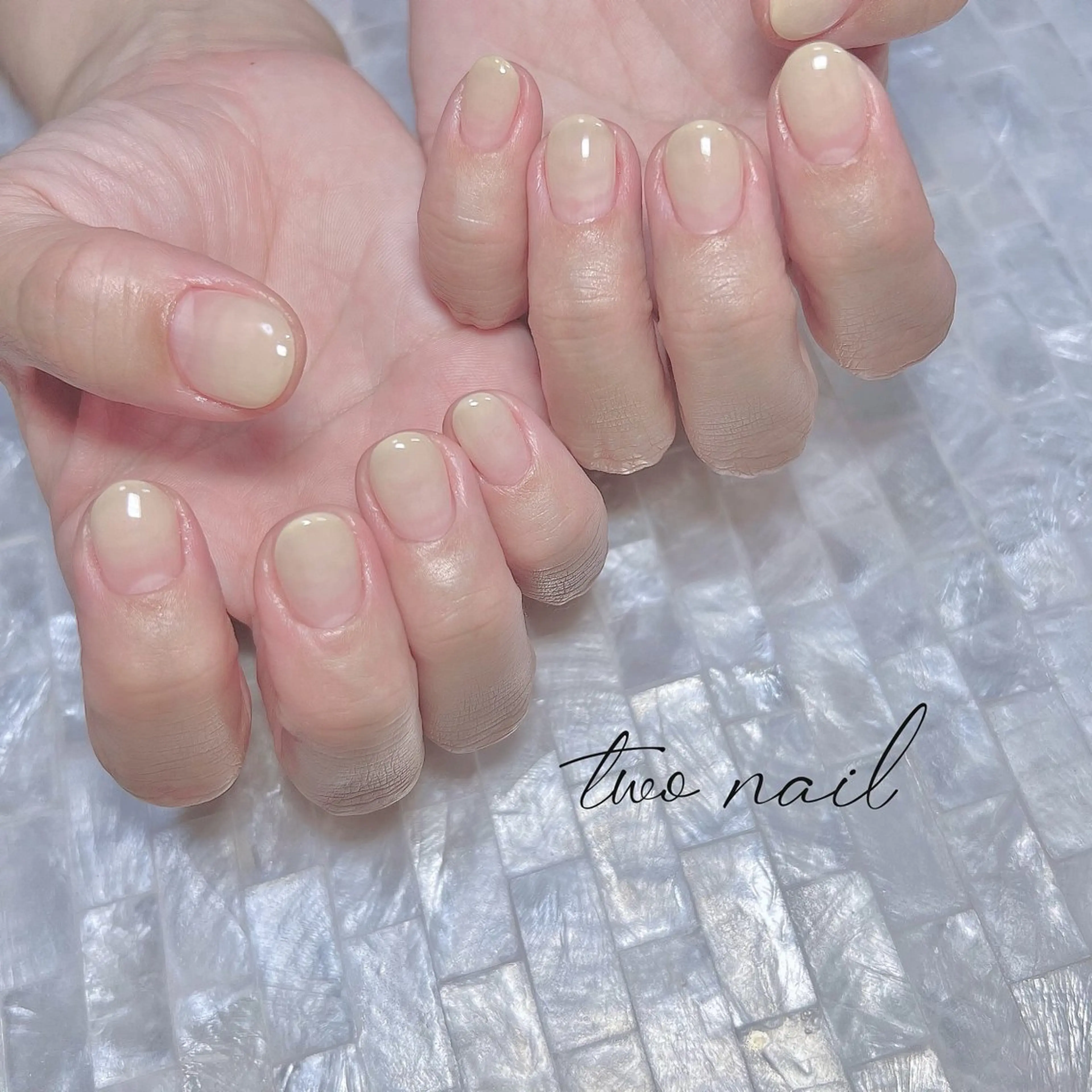 ネイル ネイルチップ ホワイト ハンドネイル two nailのネイルデザイン