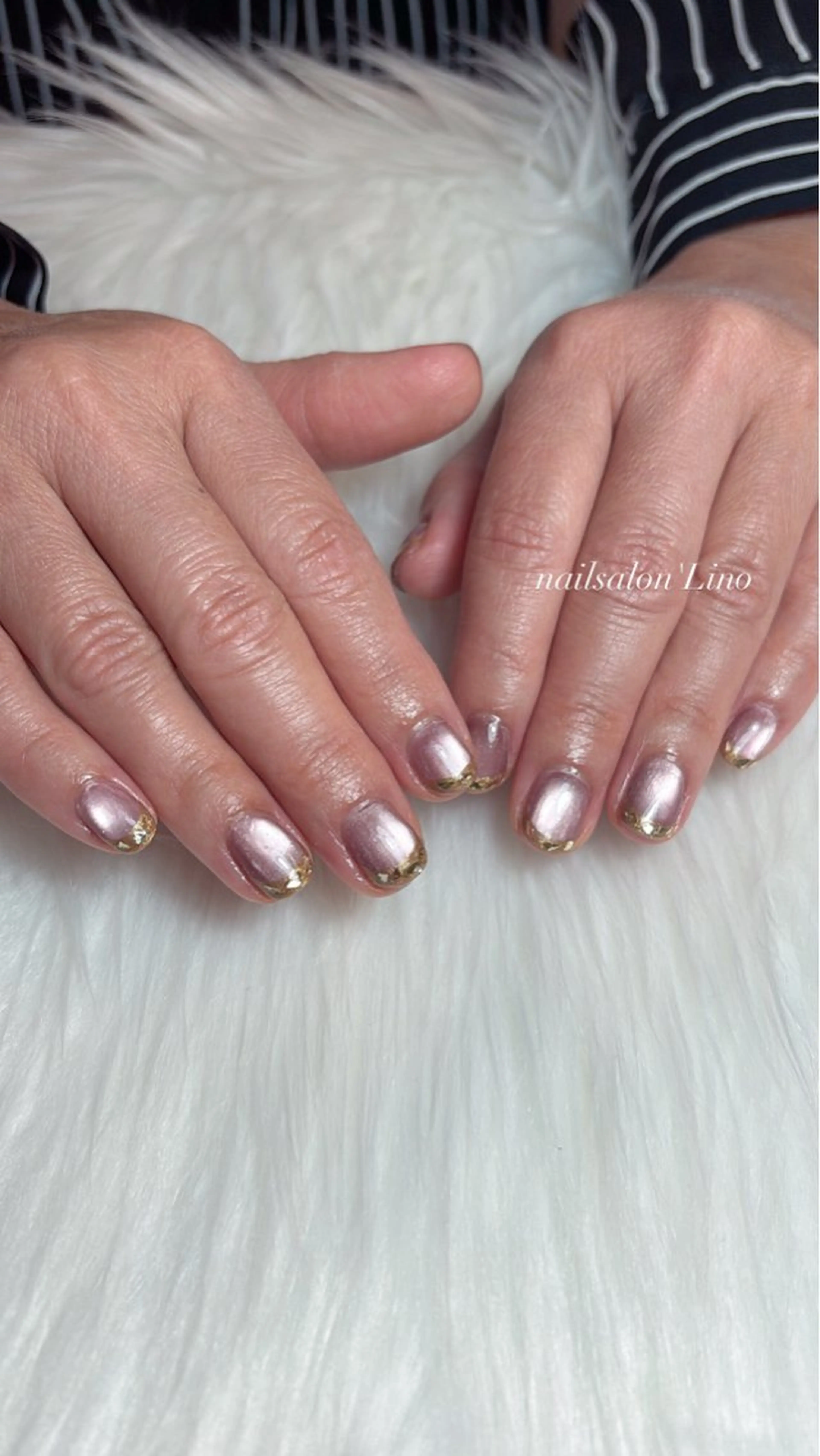 ネイル フレンチネイル ガラスフレンチ マグネットネイル ハンドネイル Lino𓂃⟡.· Chizuruのネイルデザイン