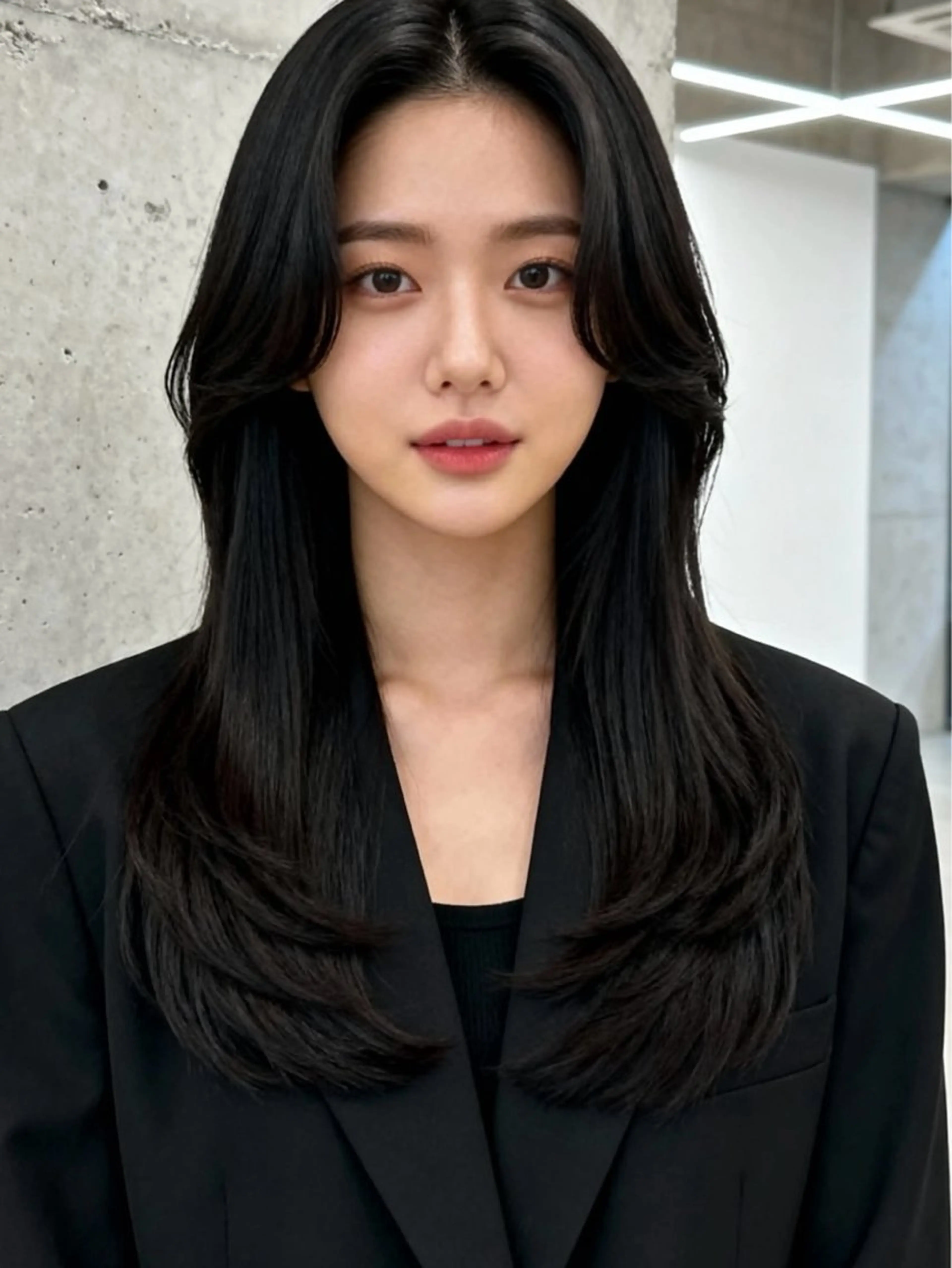 ロング ロングレイヤー くびれヘア 顔まわりレイヤー 韓国風ヘア レイヤーカット カット トリートメント 韓国レイヤーカット 🫧大阪梅田レイヤーのヘアスタイル