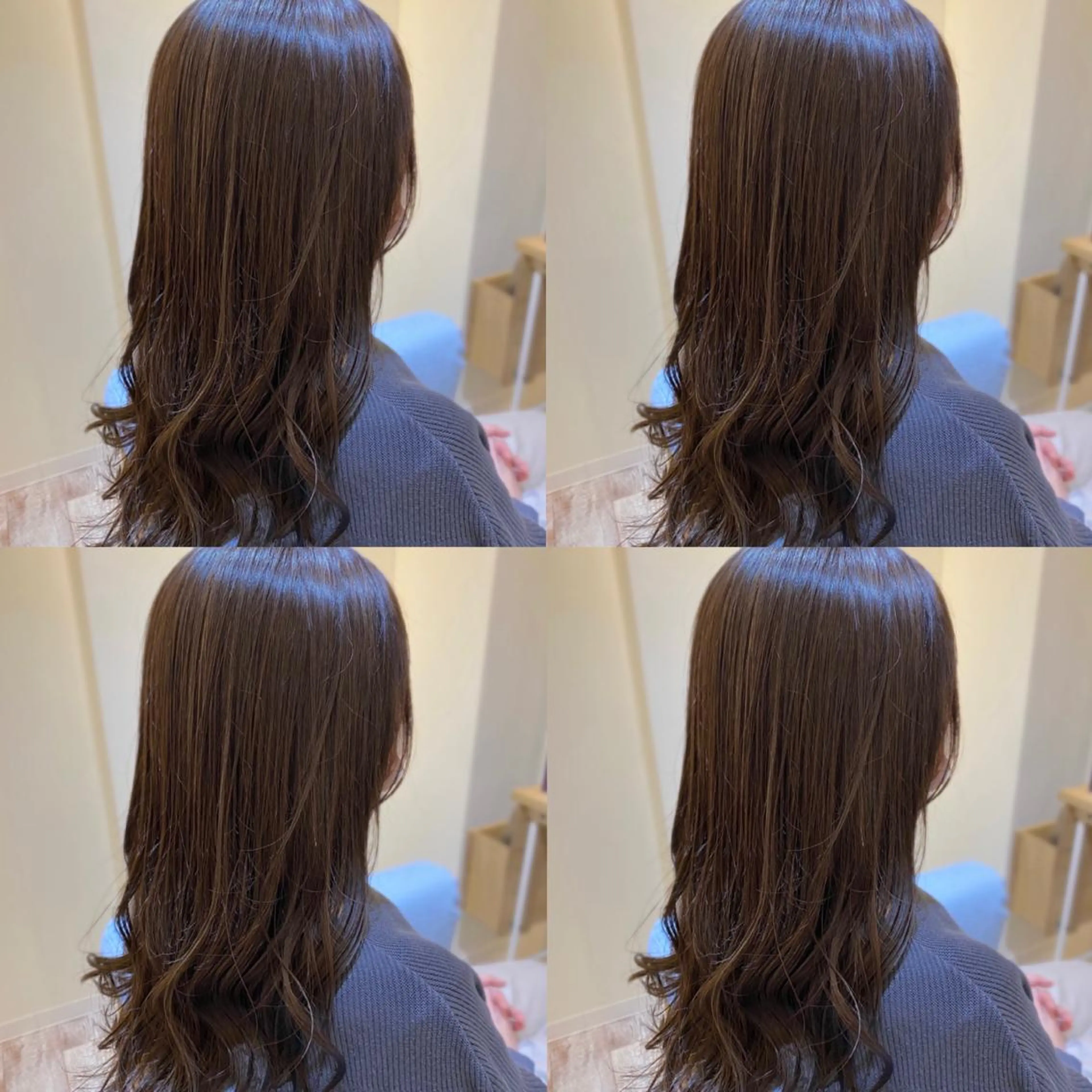 ロング カラー 金島 青のヘアスタイル