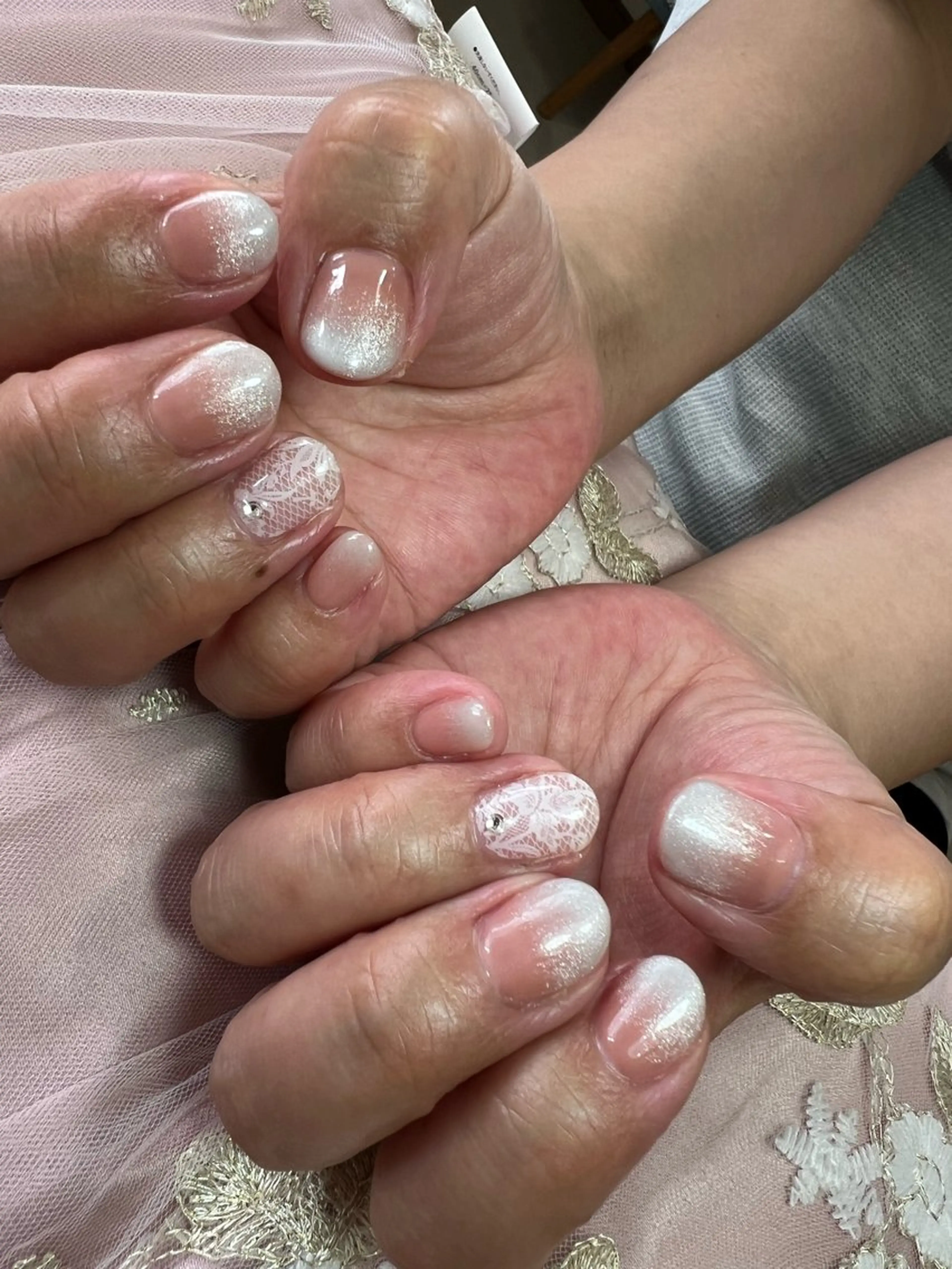ネイル グラデーション レース マグネットネイル Luminous ⭐︎のネイルデザイン