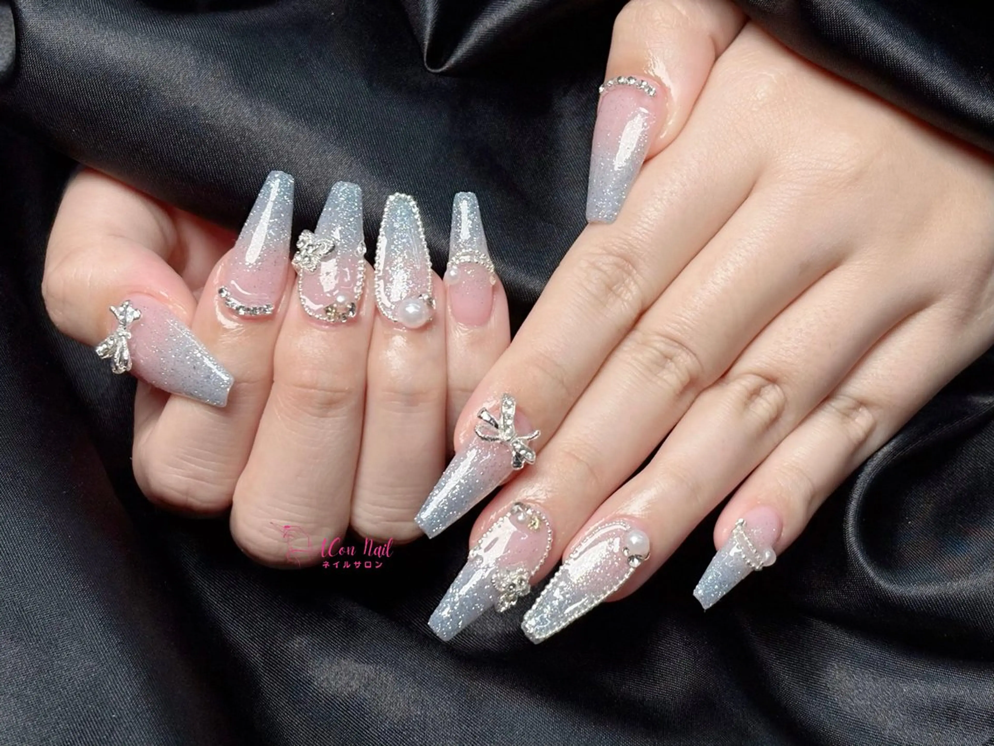ネイル 桜ネイル 長さ出し フラワーネイル フレンチネイル ジェルネイル ハンドネイル ACon NailSalonのネイルデザイン