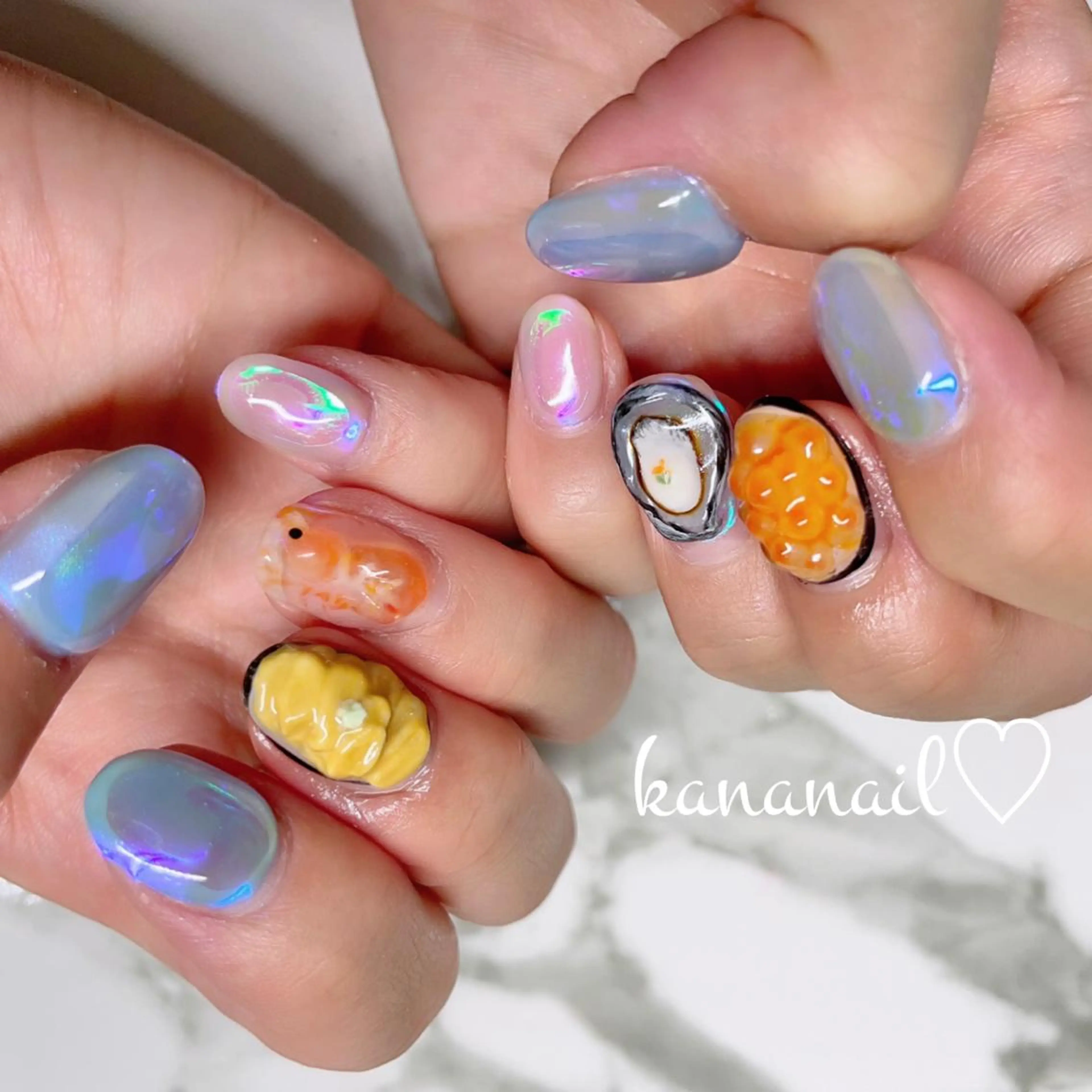ネイル 氷ネイル・うるうるネイル kananail ♡のネイルデザイン