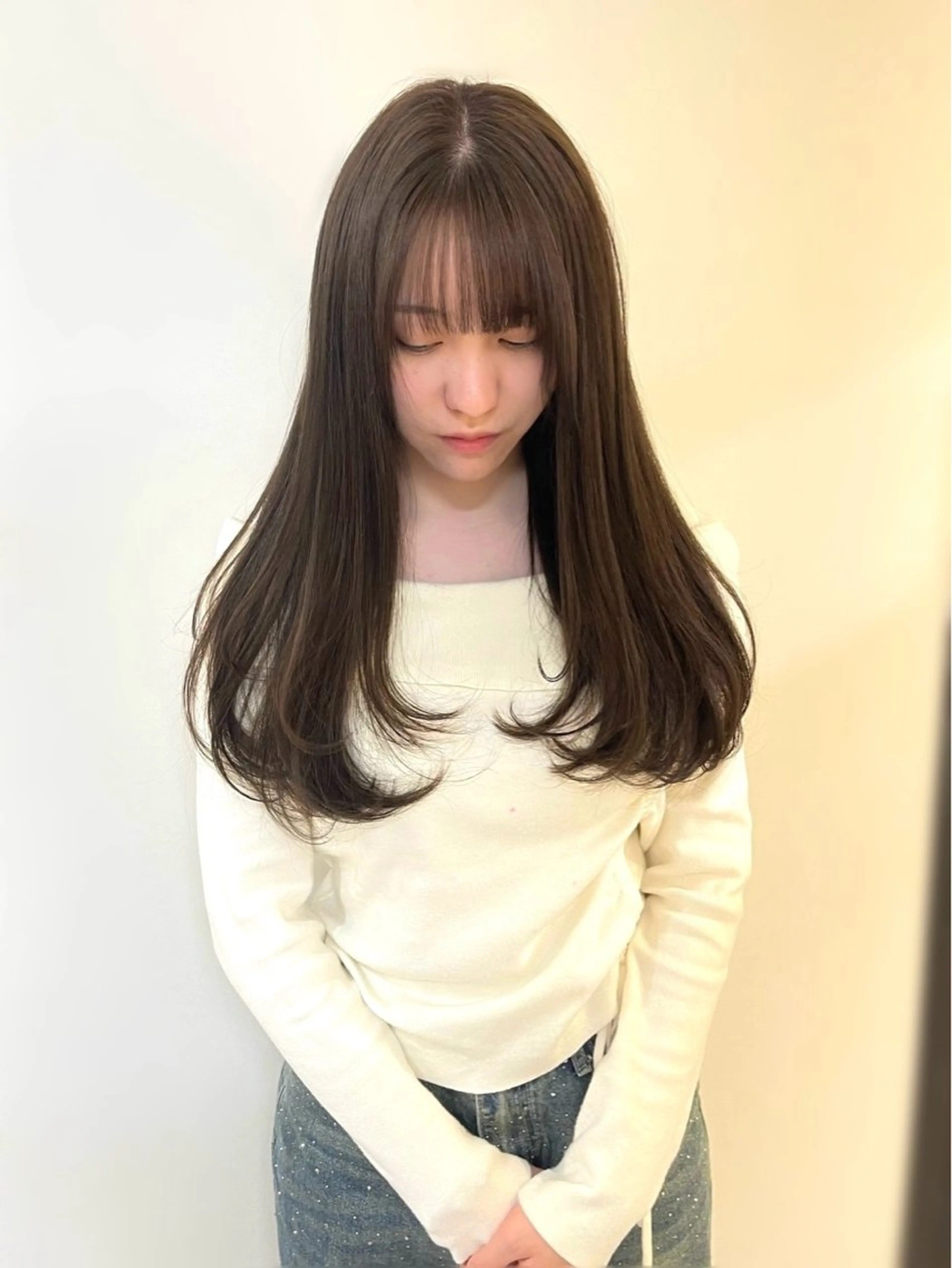 ロング カラー カット ヘアカラー 盛れる顔まわり✨🎀 レイヤー別所好葉のヘアスタイル