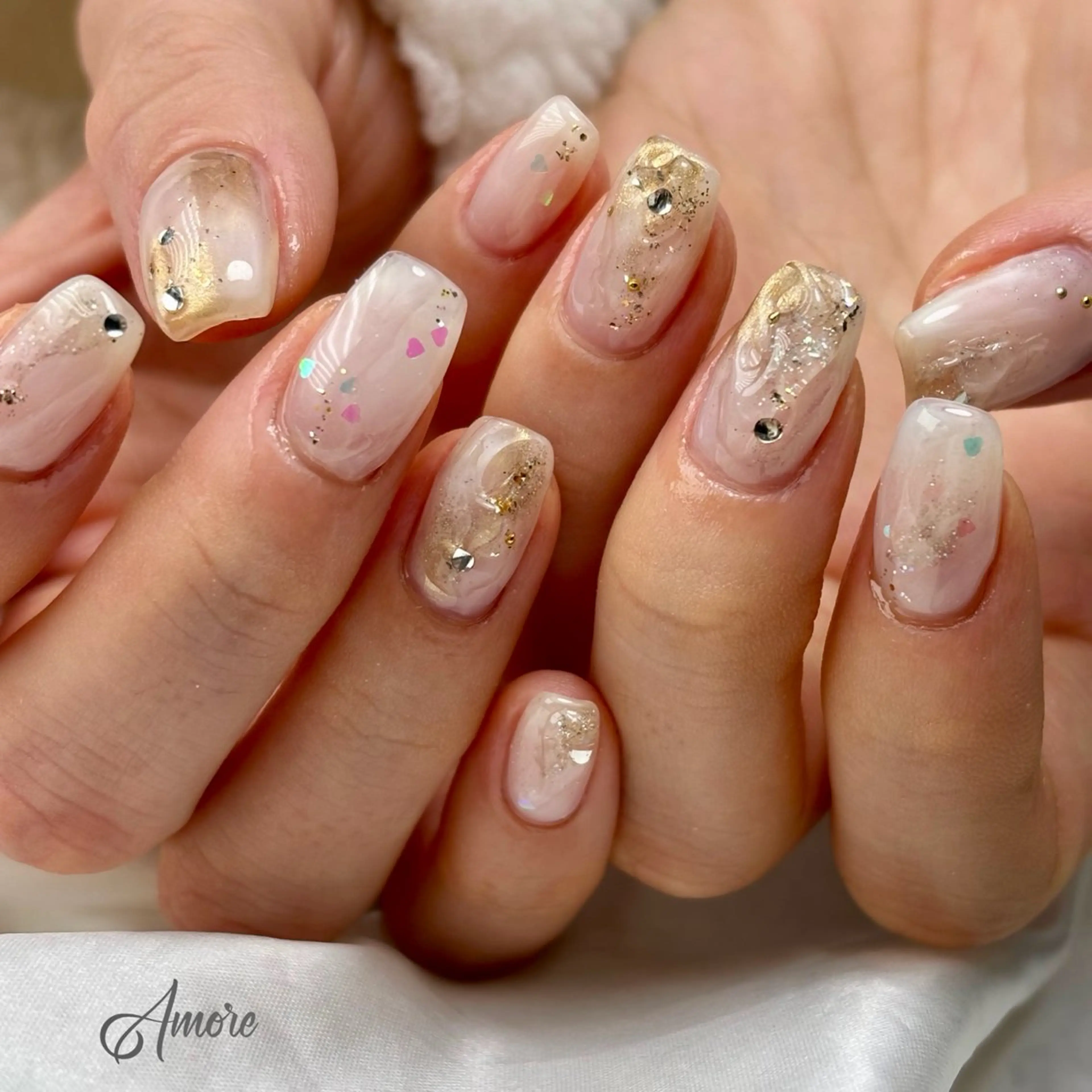 ネイル ジェルネイル キラキラネイル 韓国ネイル マグネットネイル パラジェル You kyehwaのネイルデザイン