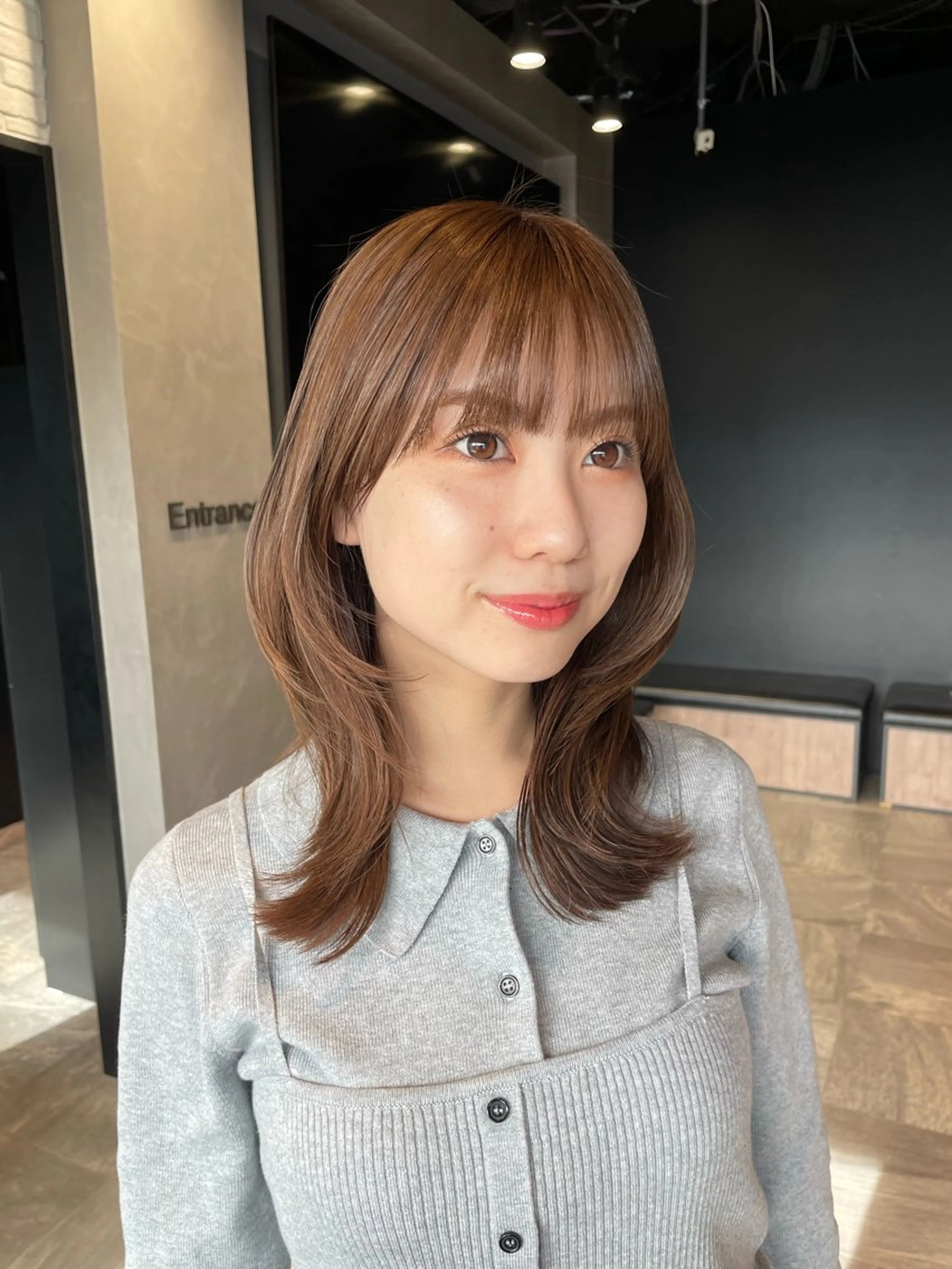 ミディアム カラー パーマ カット ヘアカラー トリートメント 髪質改善/縮毛矯正/ 透明感🩵NANAのヘアスタイル