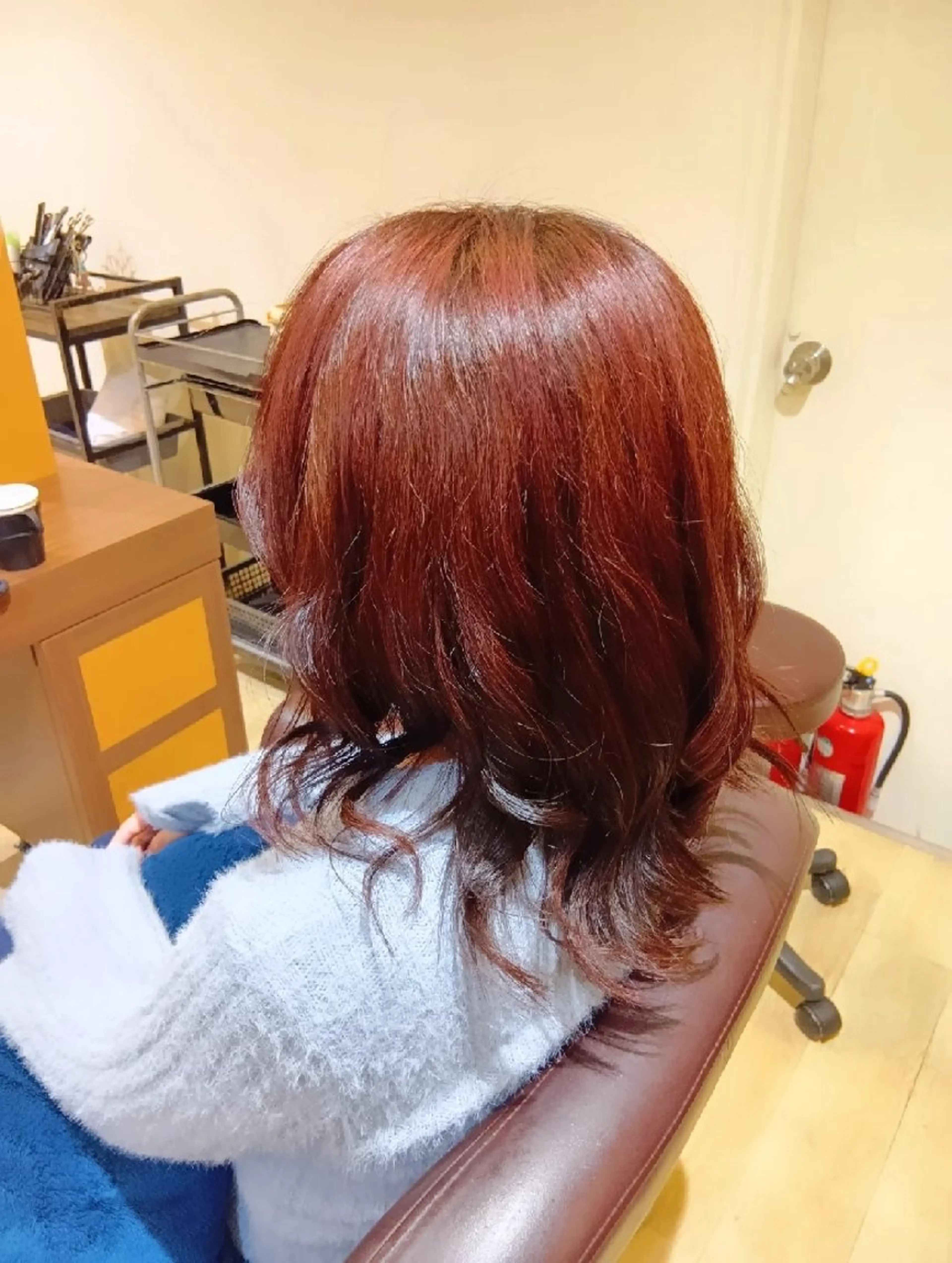 セミロング カラー ブリーチ ブラウンカラー レッドカラー レッドブラウン 縮毛矯正 ヘアカラー トリートメント 小林暢🌟Orque 髪質改善サロン🌙のヘアスタイル