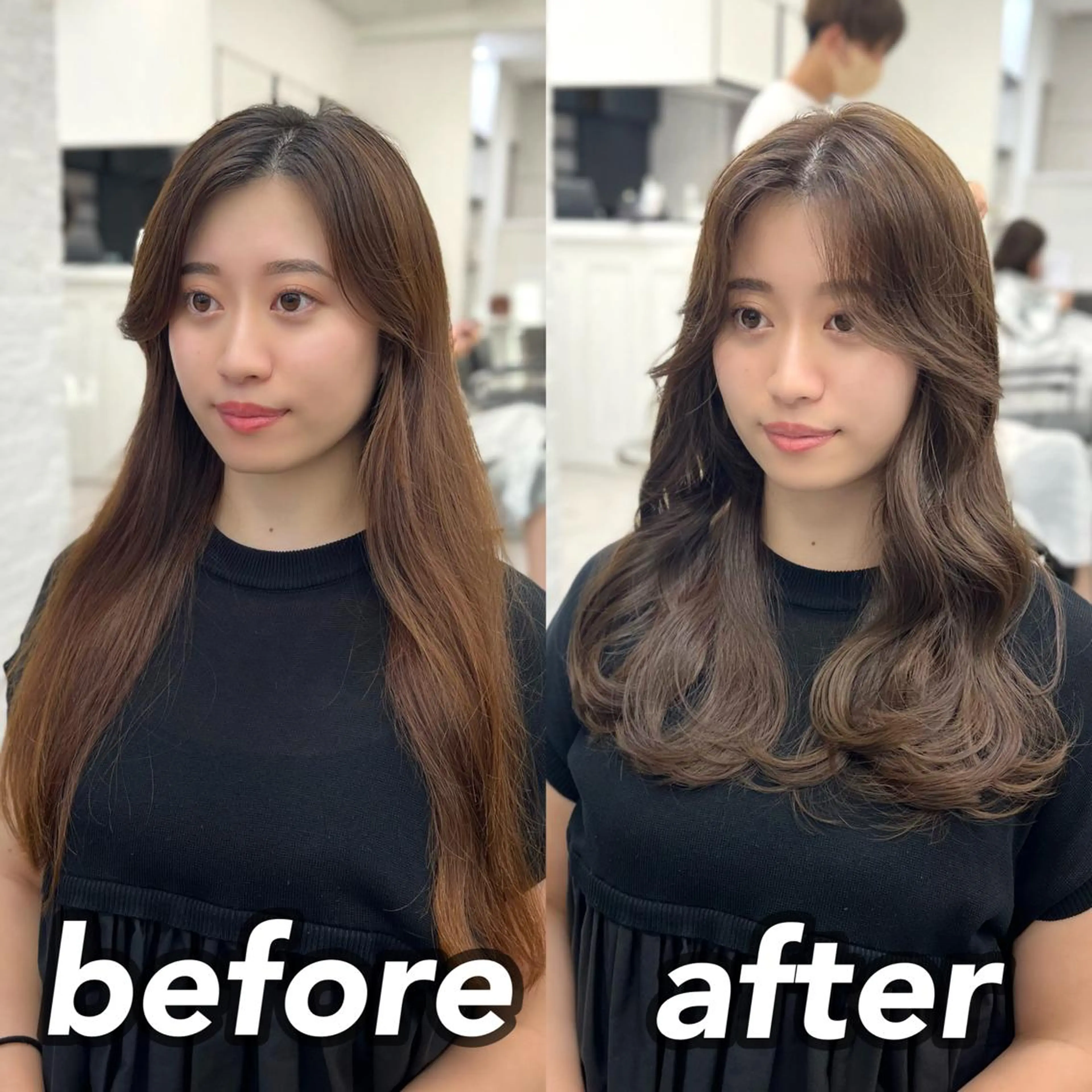 セミロング カラー パーマ ヘアアレンジ 結婚式・ブライダル アッシュ ベージュカラー 黒髪 ブリーチ カット ヘアカラー トリートメント ヘッドスパ ヘアセット 韓国ヘア×2way 🇰🇷和知拓郎のヘアスタイル