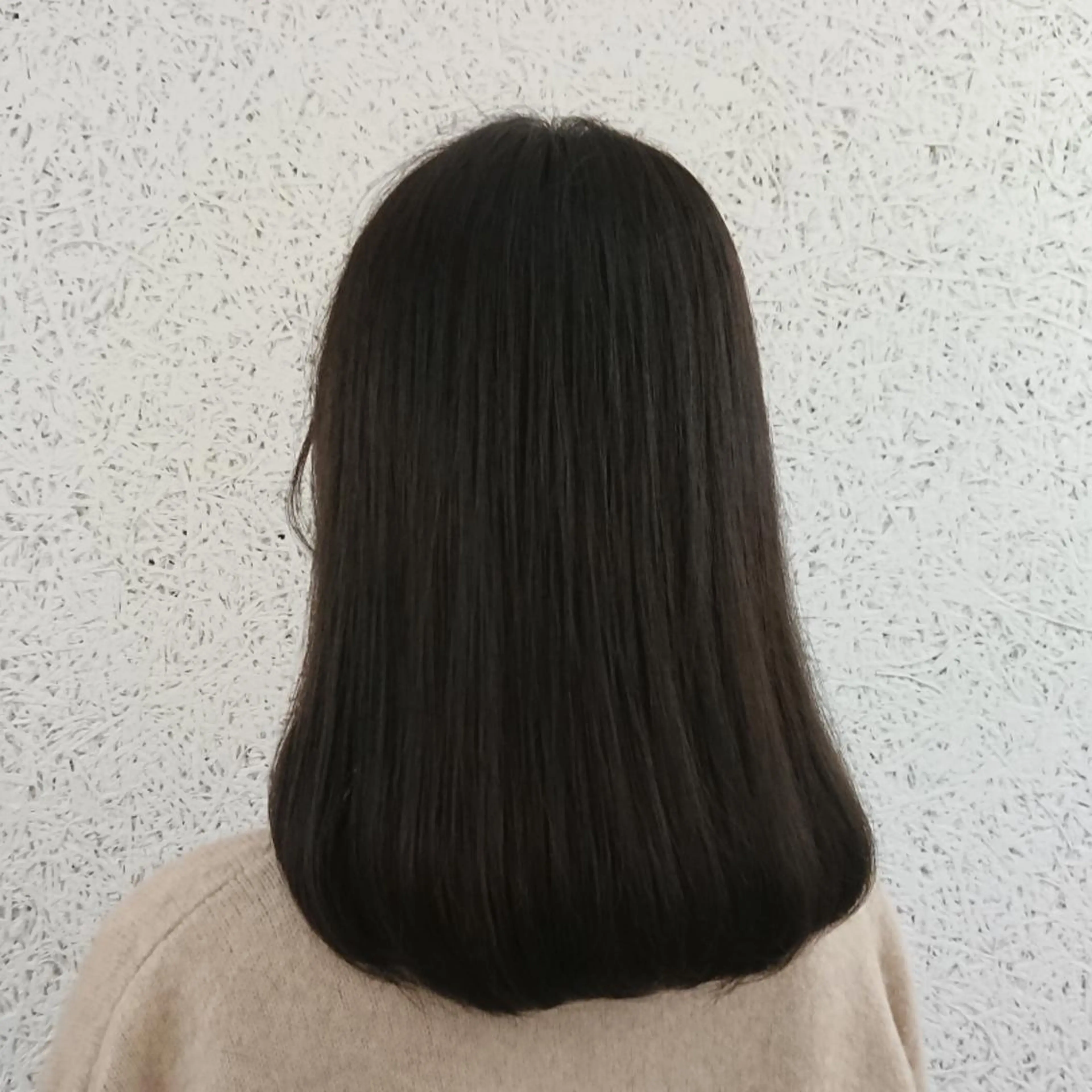 ミディアム ヘアアレンジ パーマ カラー 黒髪 ブラウンカラー ナチュラルブラック ヘアカラー トリートメント かわい ゆうな 髪質改善/縮毛矯正のヘアスタイル