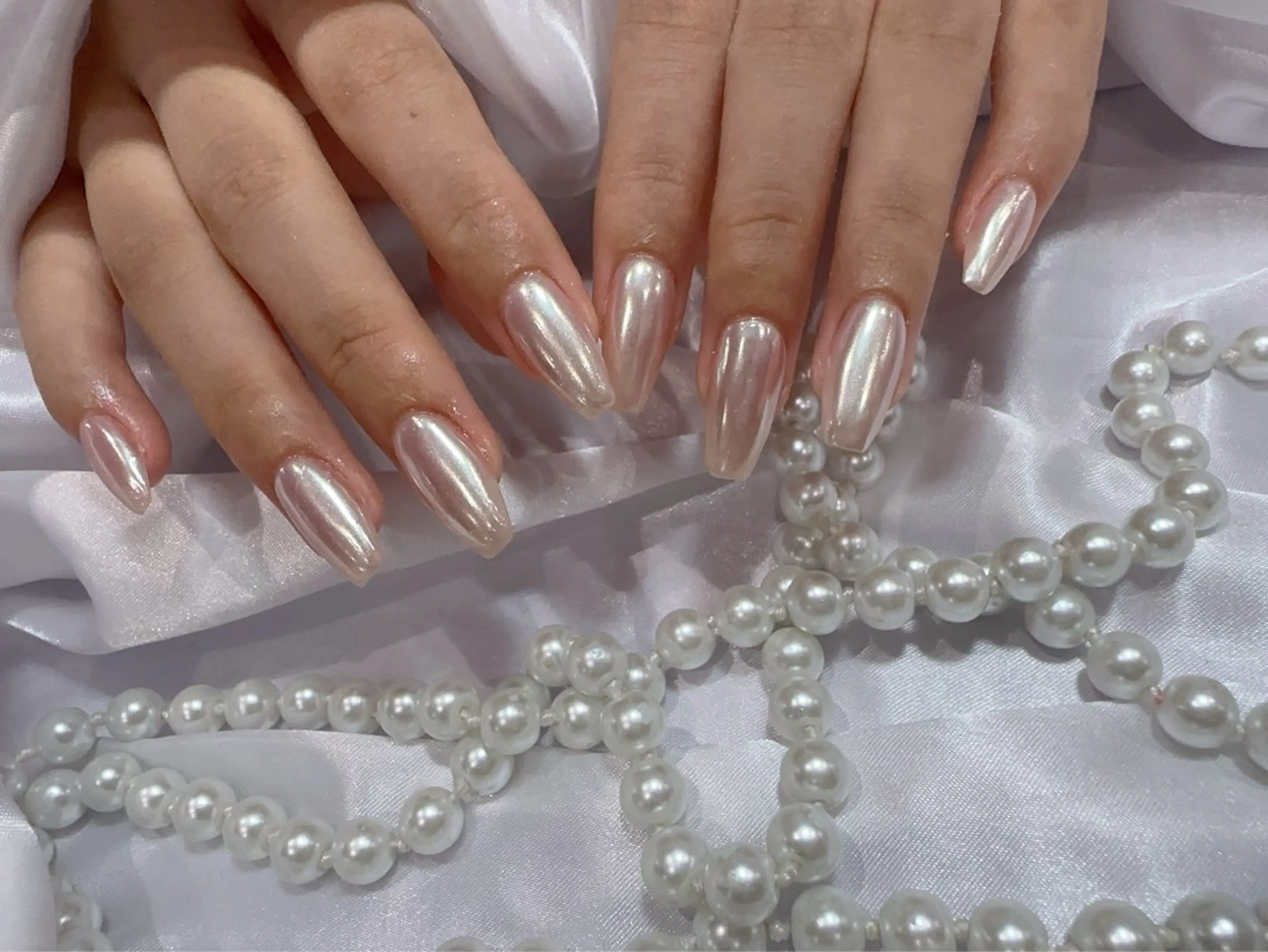 ネイル アートネイル フラッシュネイル フレンチネイル ジェルネイル ガラスフレンチ ハンドネイル You&Me Miyuのネイルデザイン