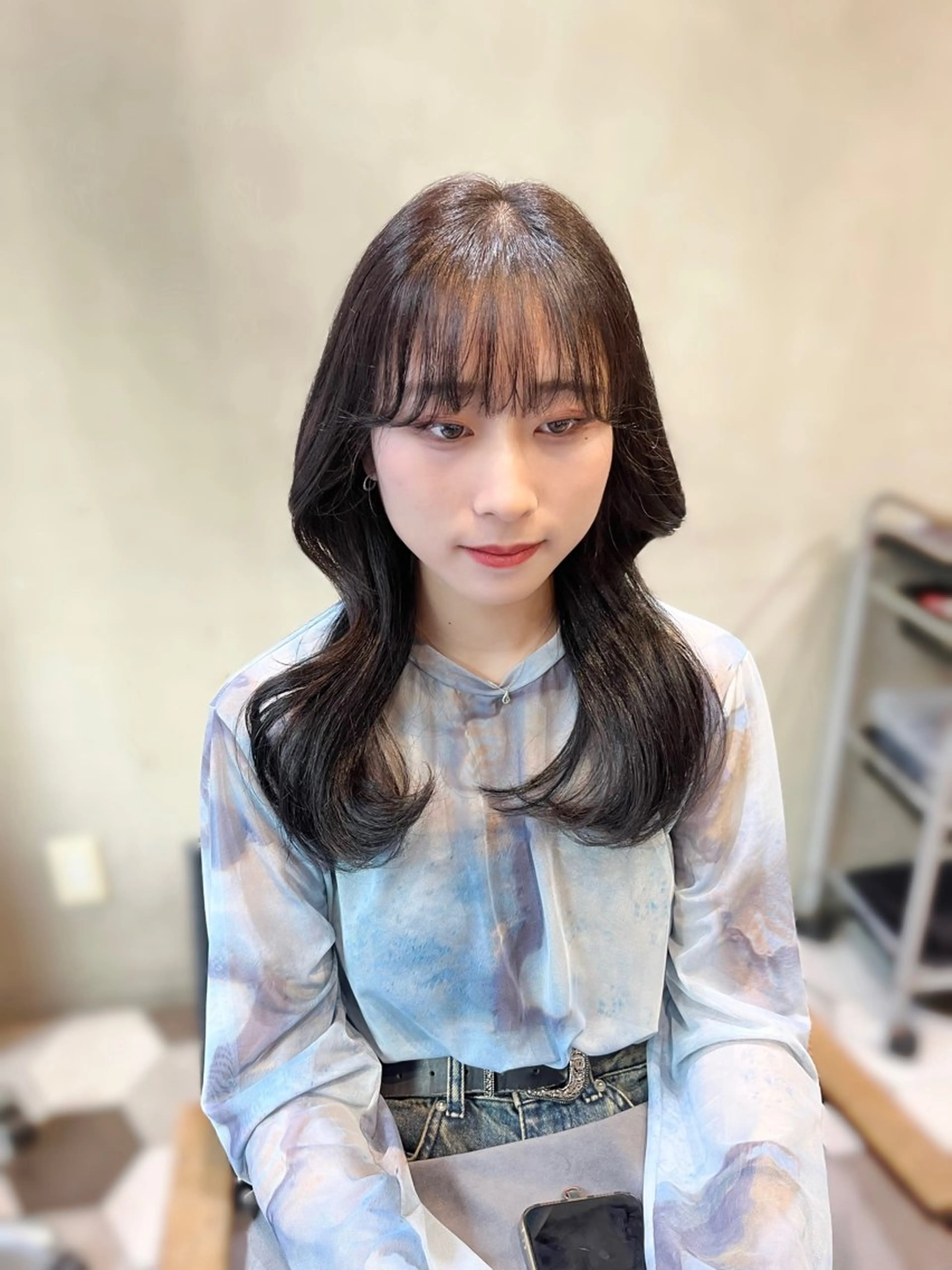 カラー ヘアアレンジ 似合わせ顔まわり カット💛森尾真由美のヘアスタイル