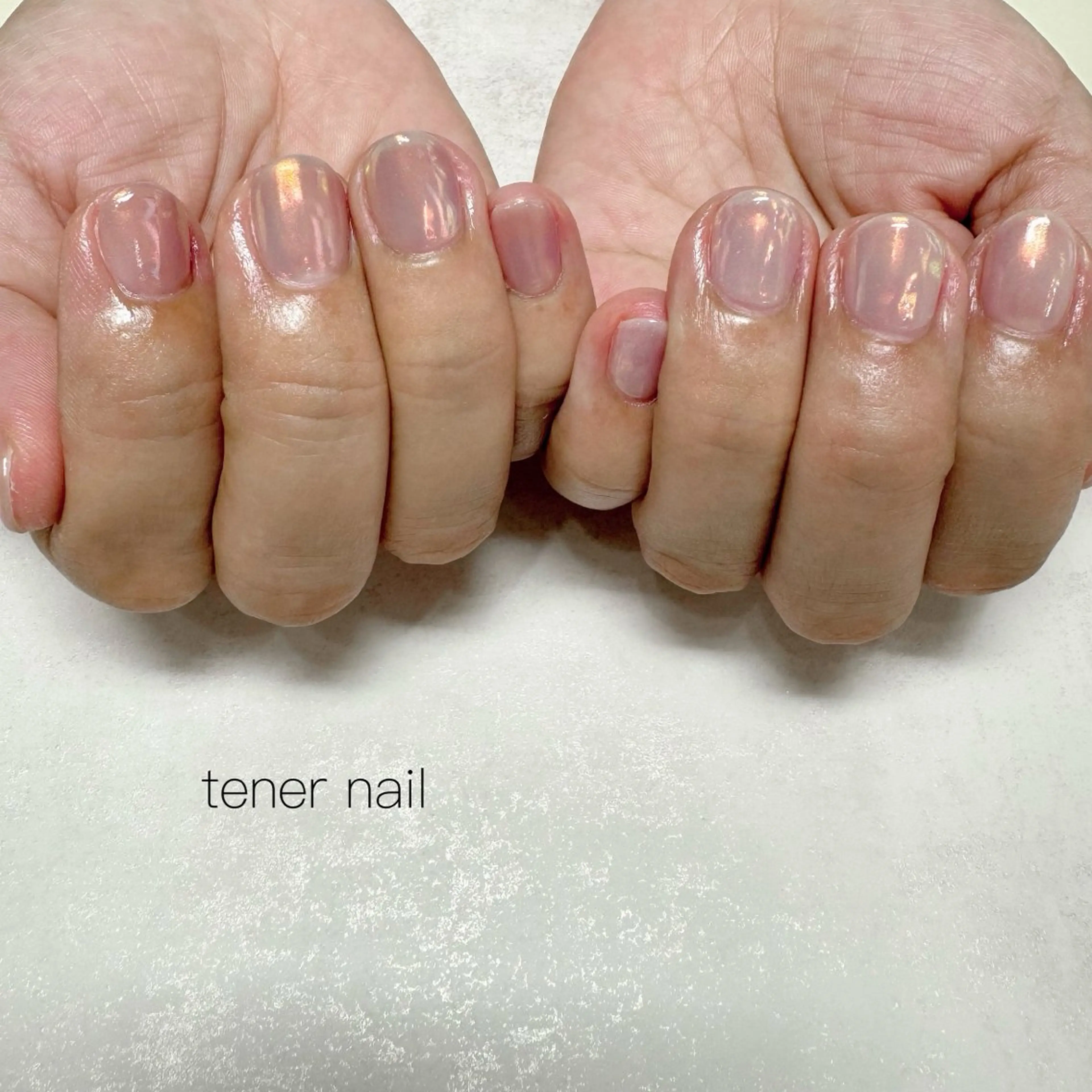 ネイル オーロラネイル ピンク ハンドネイル テネルネイル tener nailのネイルデザイン