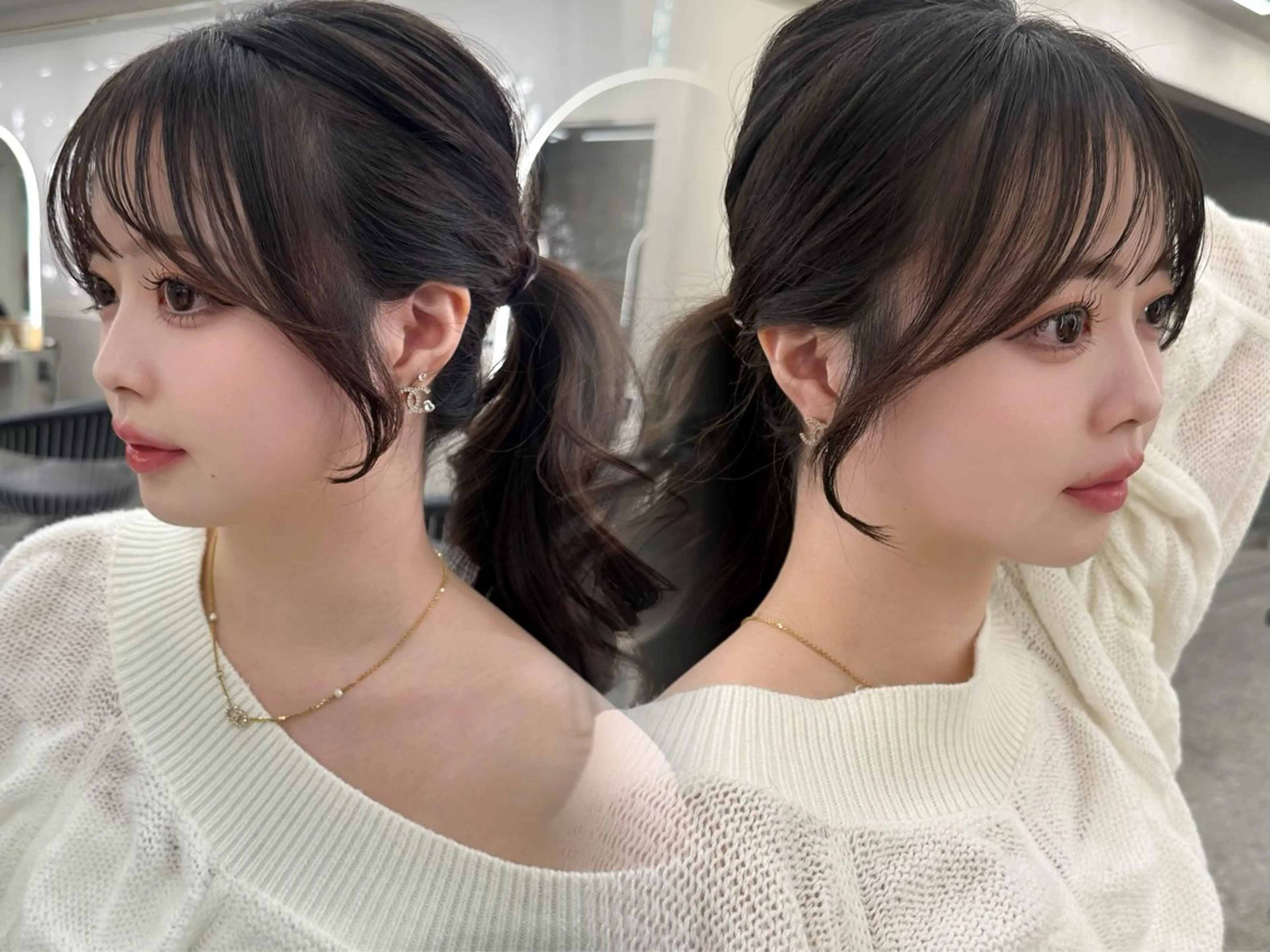 セミロング 顔周りカット 髪質改善 韓国風ヘア レイヤーカット カット ヘアカラー トリートメント Lond  mare 🦋ayana🦋のヘアスタイル