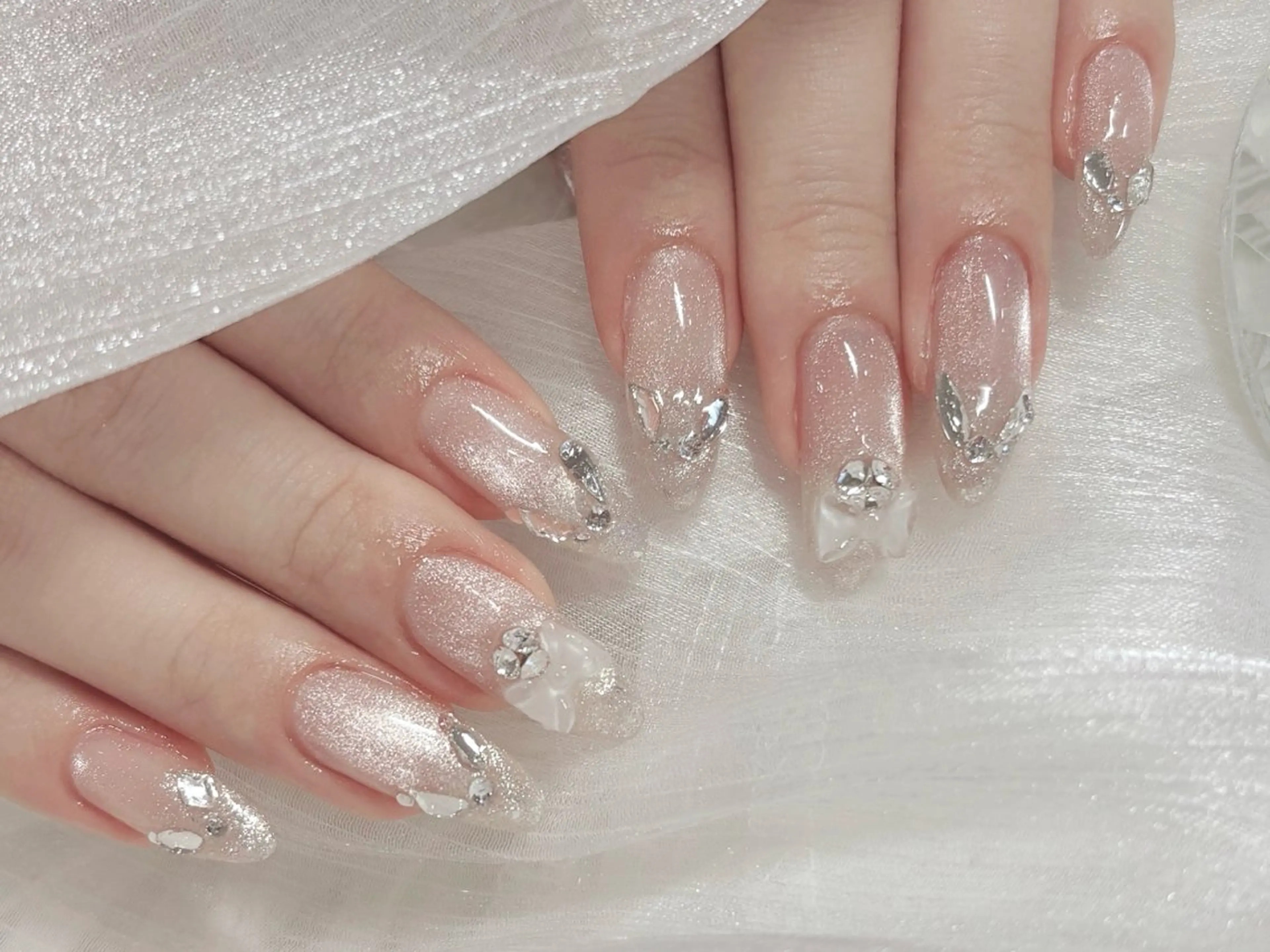 ネイル アートネイル マグネットネイル ピンク ハンドネイル FLY Nail Salonのネイルデザイン