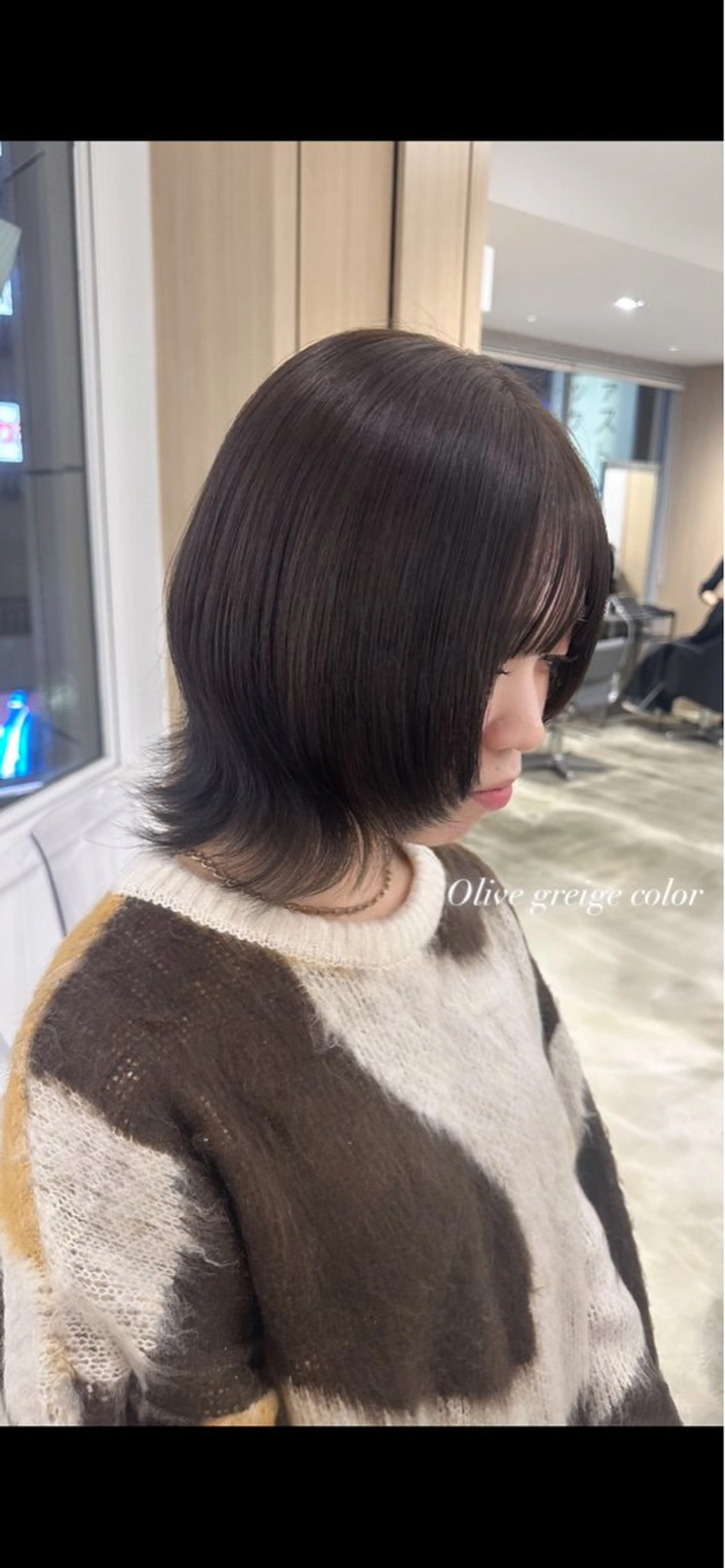 ショート カラー ベージュカラー ブリーチ ダブルカラー ブリーチなしカラー オリーブベージュ ヘアカラー 艶髪／ブリーチ🌟 銀座/HARUKAのヘアスタイル