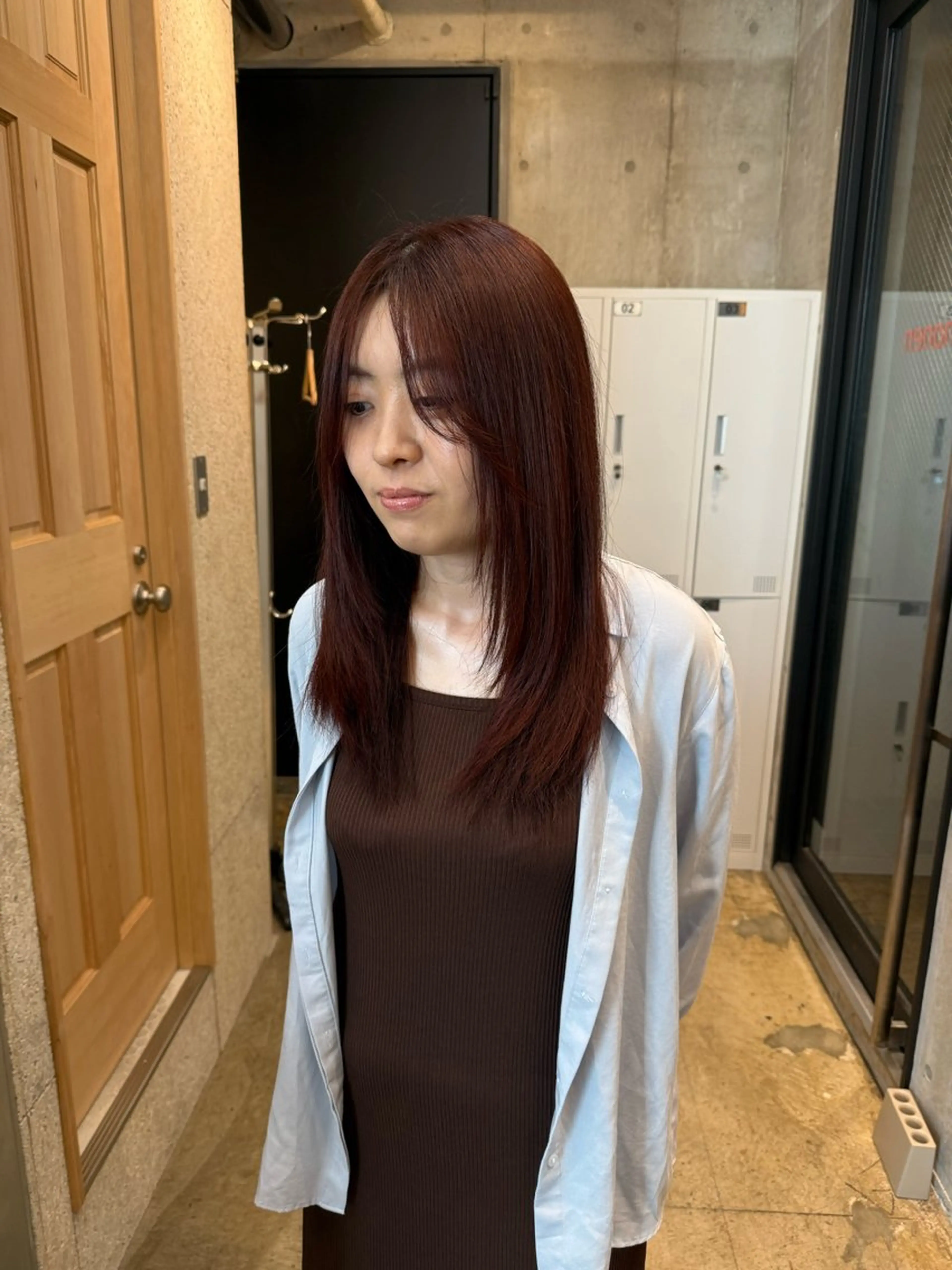 ロング カラー ヘアアレンジ レッドカラー トリートメント ヘアカラー トリートメント REONA🪽✨薬院 レイヤーカット🫧のヘアスタイル