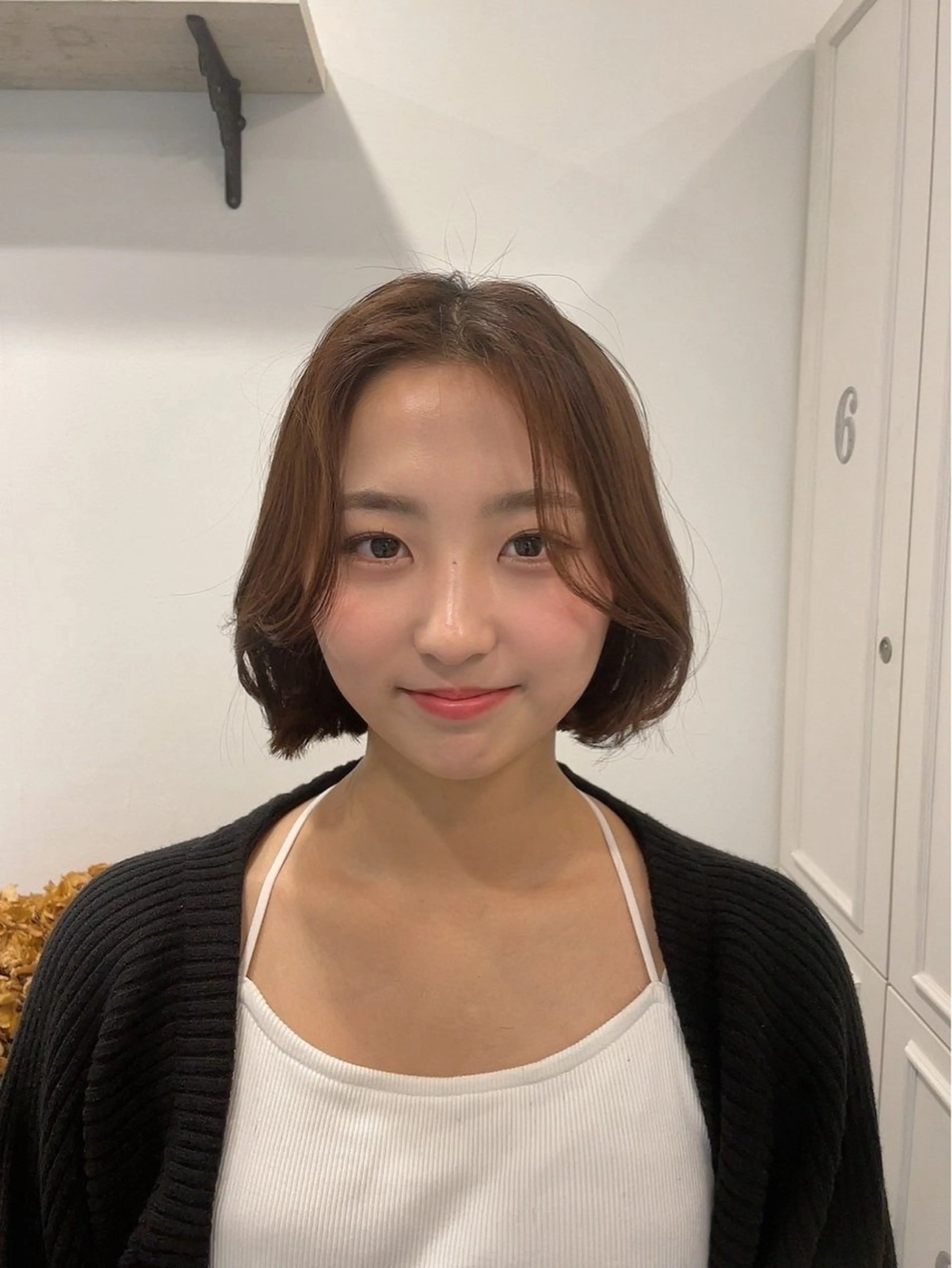 ミディアム ボブ タンバルモリ 韓国風ヘア tiravento 南船場店所属・nana 韓国スタイル🇰🇷のヘアスタイル