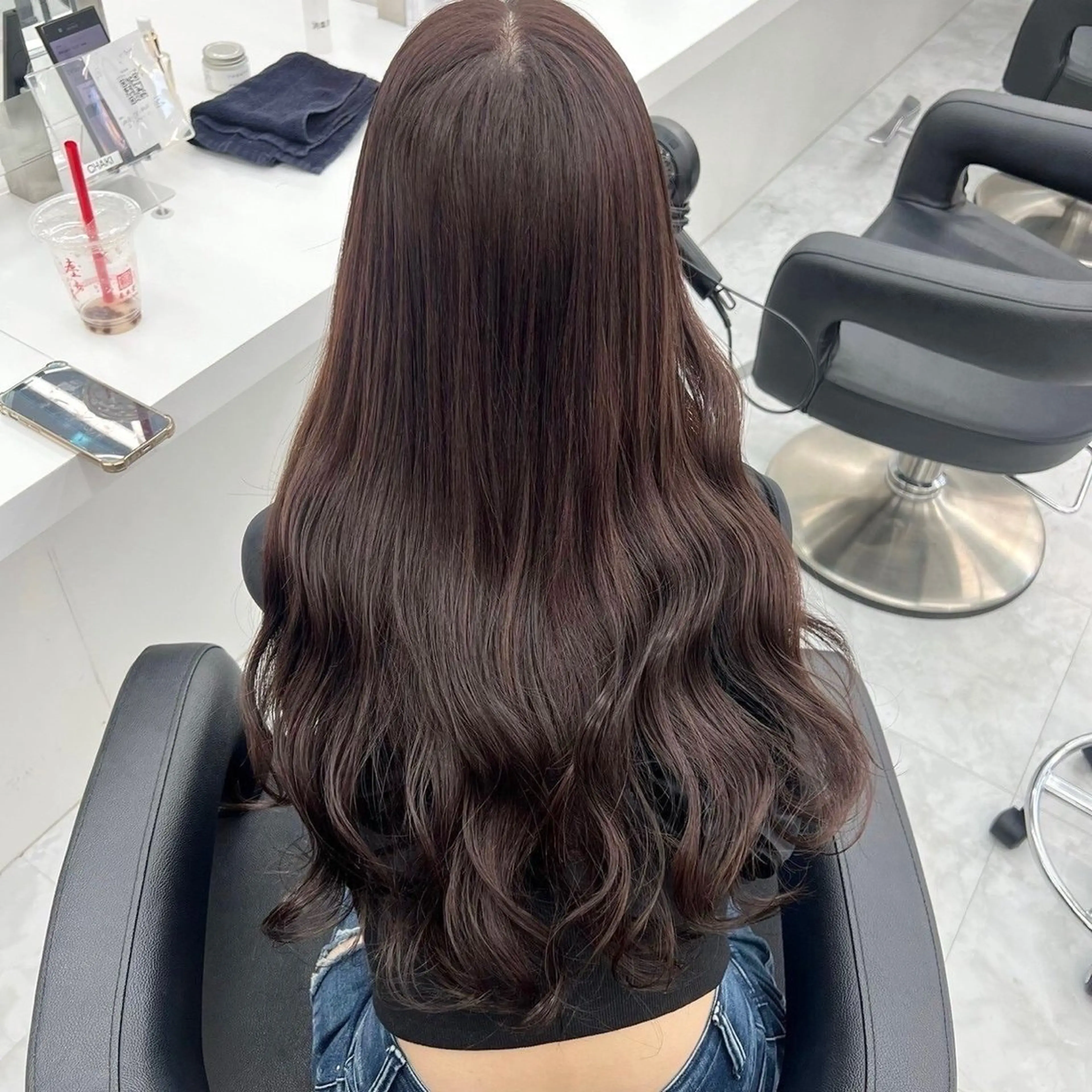 ロング カラー ✨艶モテカラー✨/ブ ラウン🤎／赤み消しのヘアスタイル