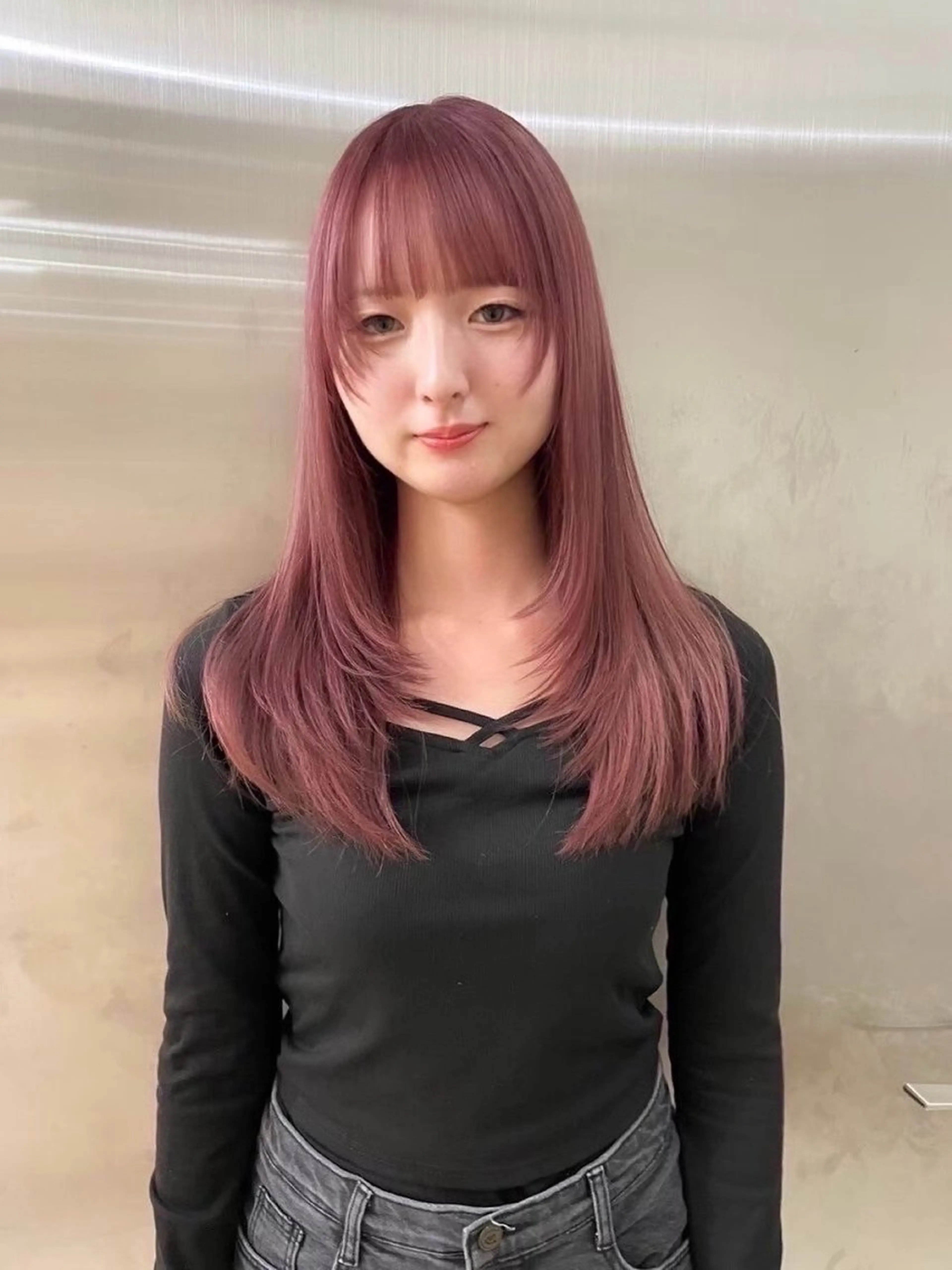 ロング カラー 髪質改善ストレート ケアブリーチ/ミオのヘアスタイル