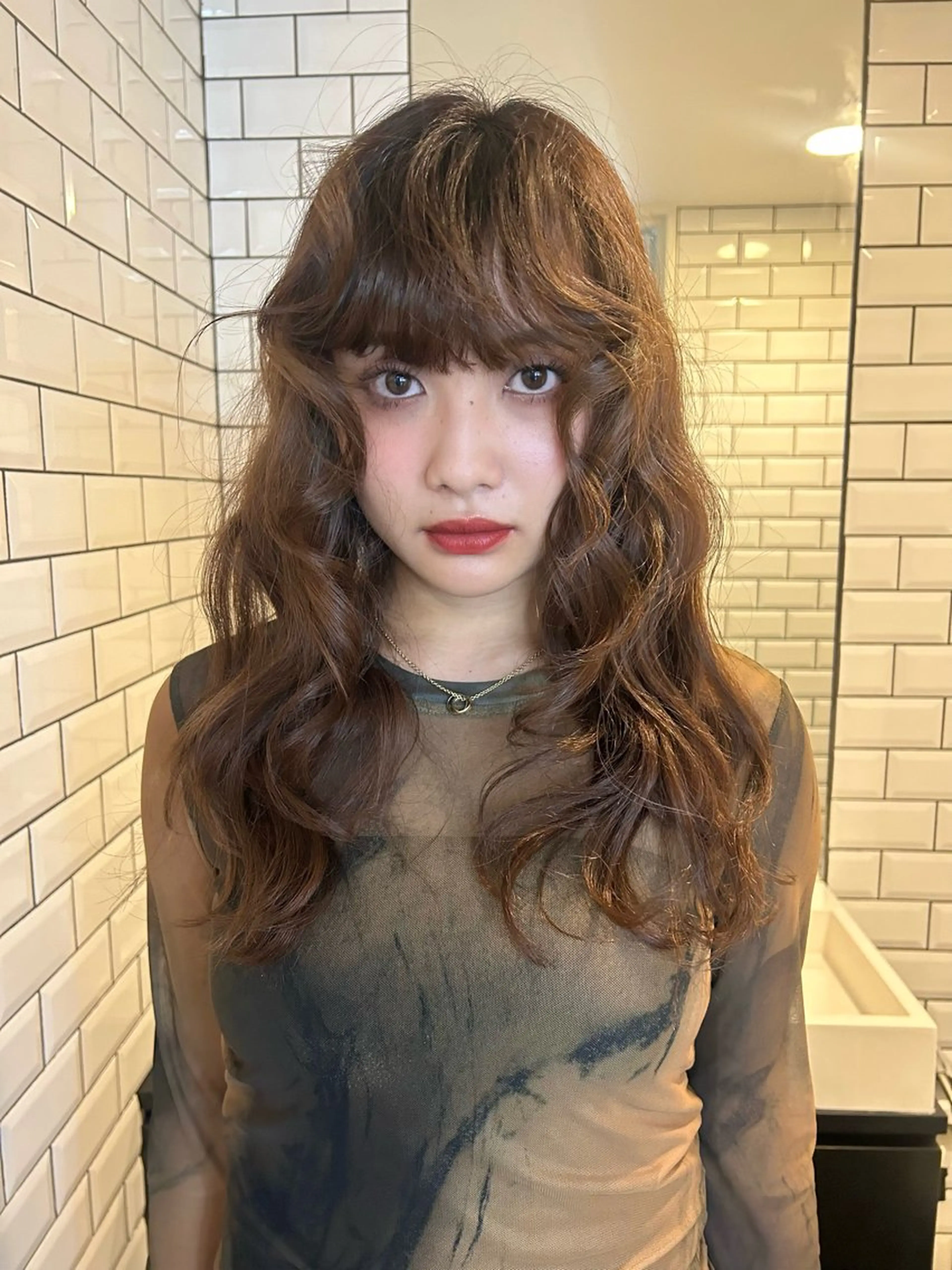 ロング カラー 上野 愛花のヘアスタイル