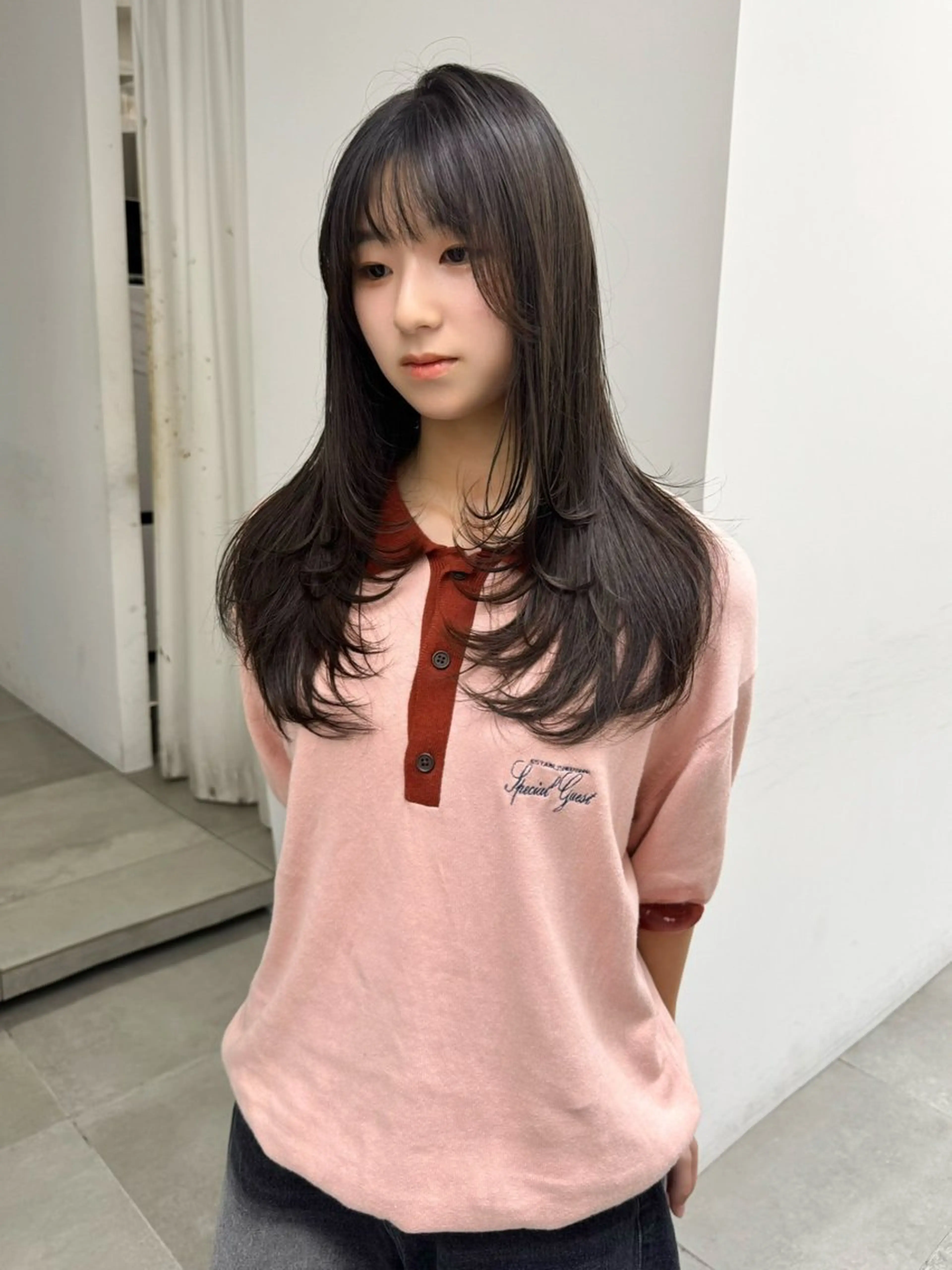 ロング ひかり／ベージュ ／似合わせカットのヘアスタイル