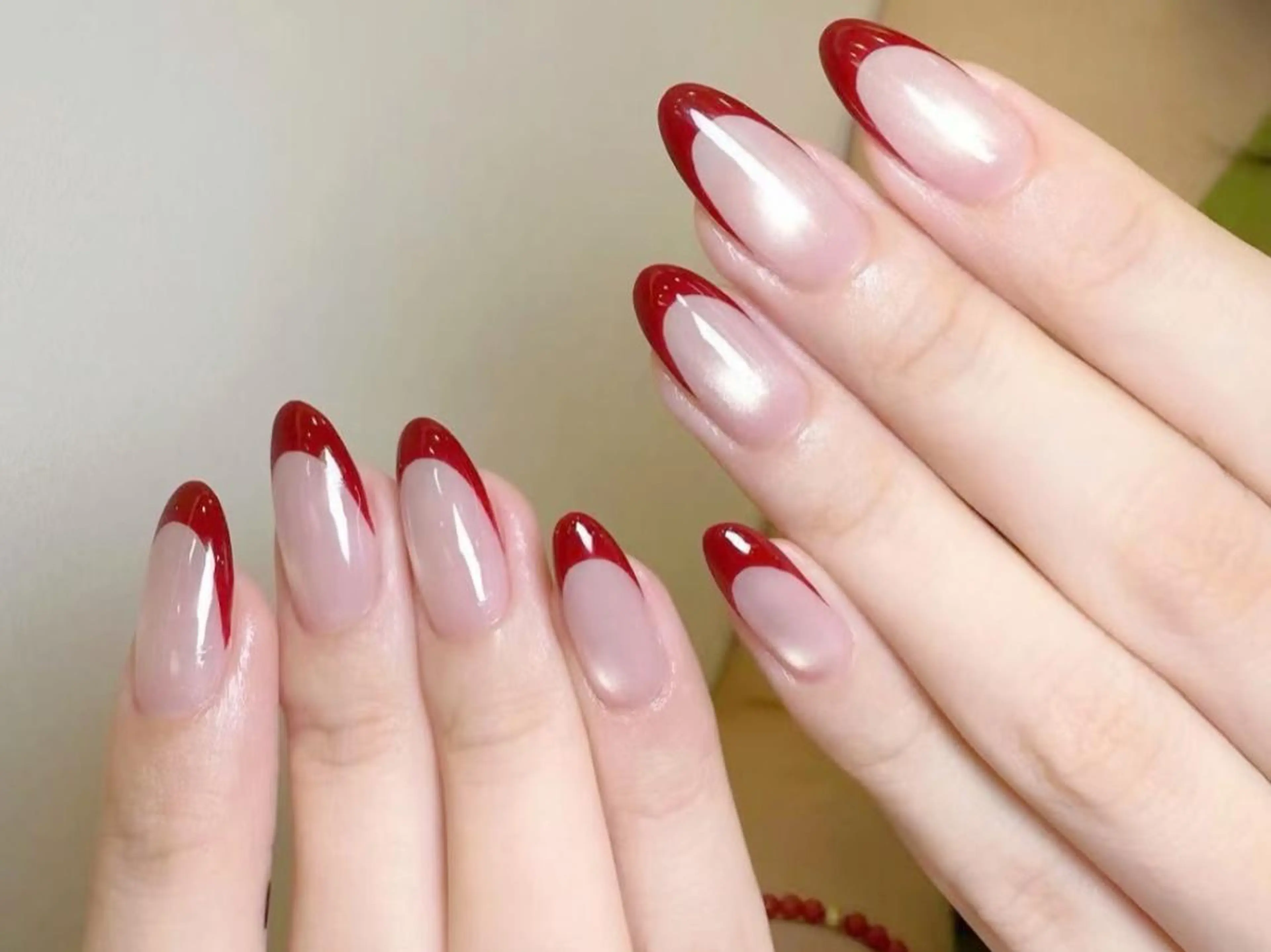 ネイル オーロラネイル チークネイル 長さ出し フットネイル フレンチネイル yumi nailのネイルデザイン