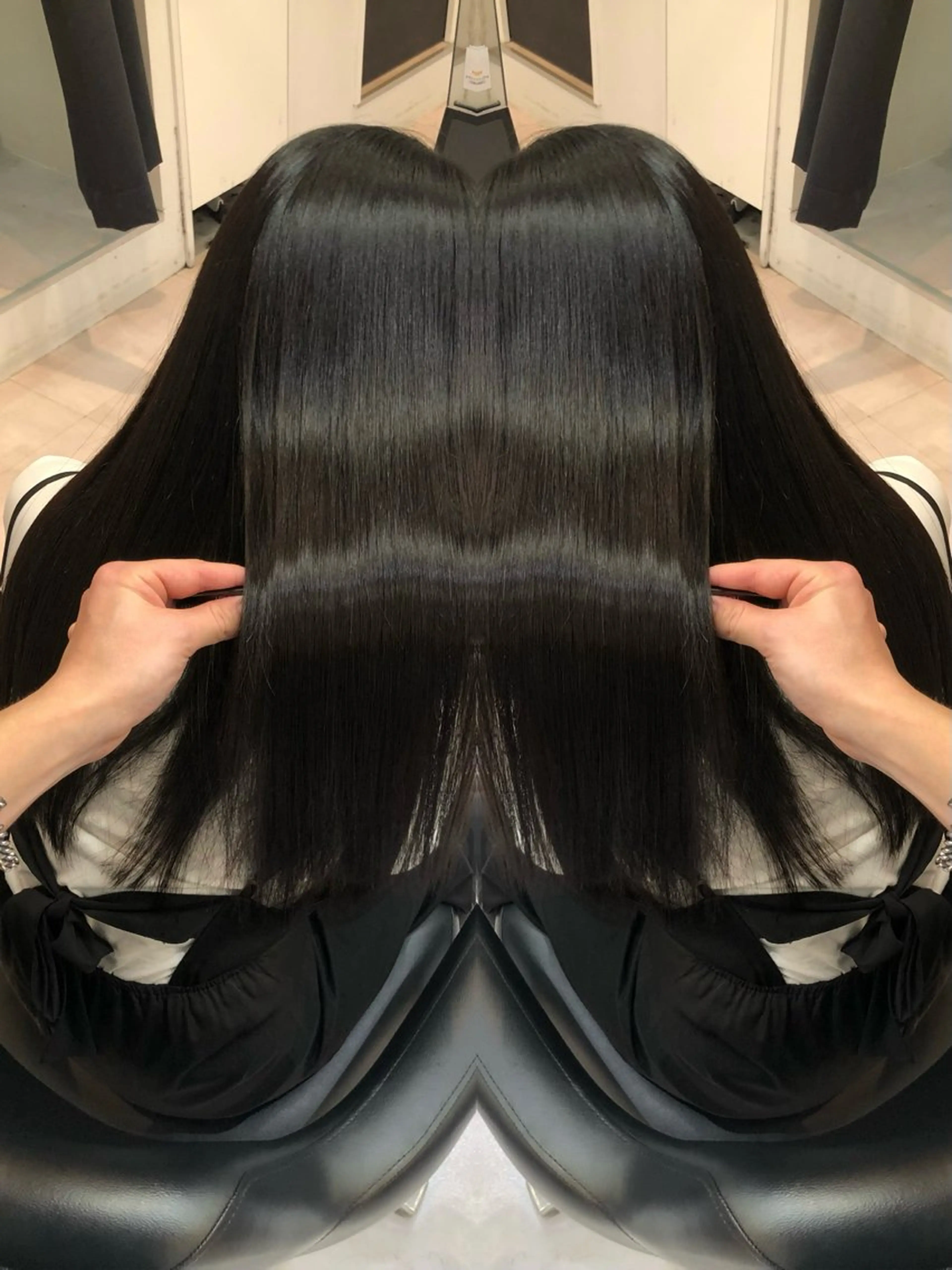 ロング カラー 縮毛矯正 トリートメント 🩵レイヤー✖︎ 髪質改善🩵リョウヤのヘアスタイル