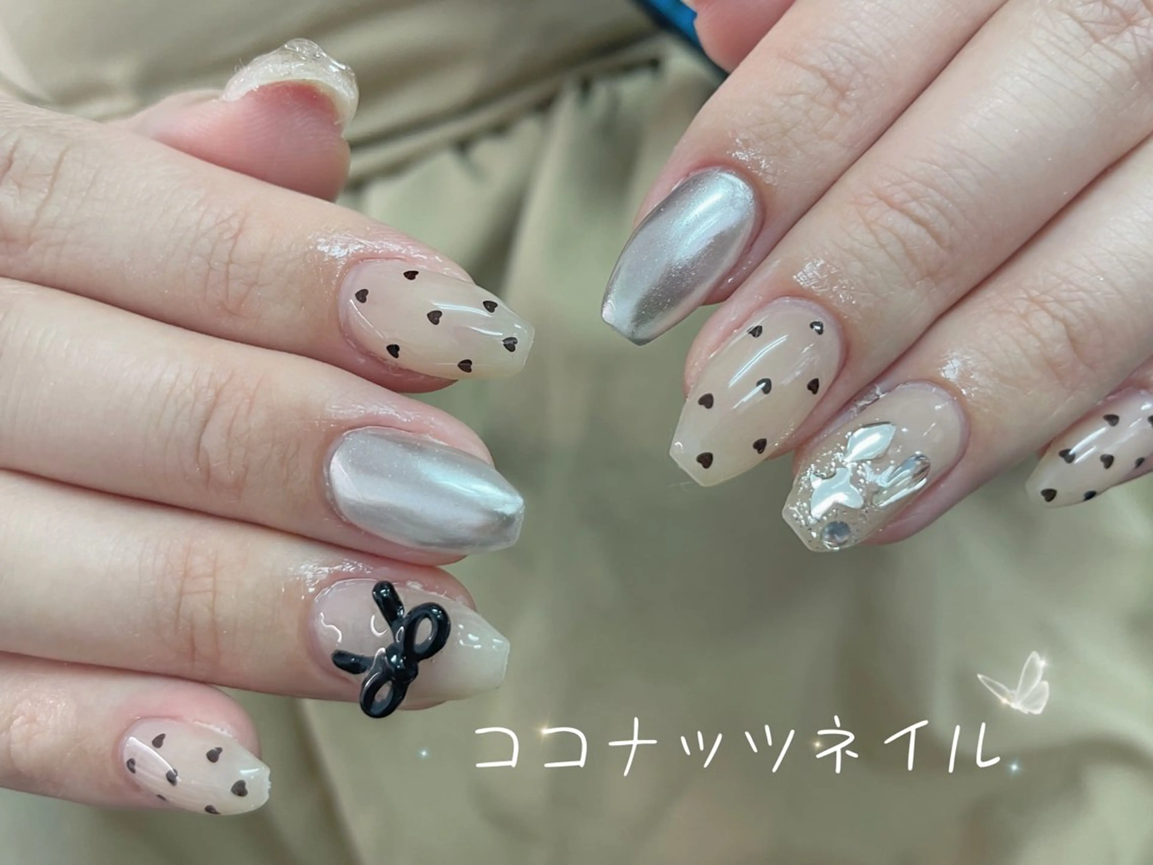 ネイル べっ甲ネイル フレンチネイル キラキラネイル マグネットネイル 大理石ネイル(マーブル) 神田 ココナッツのネイルデザイン
